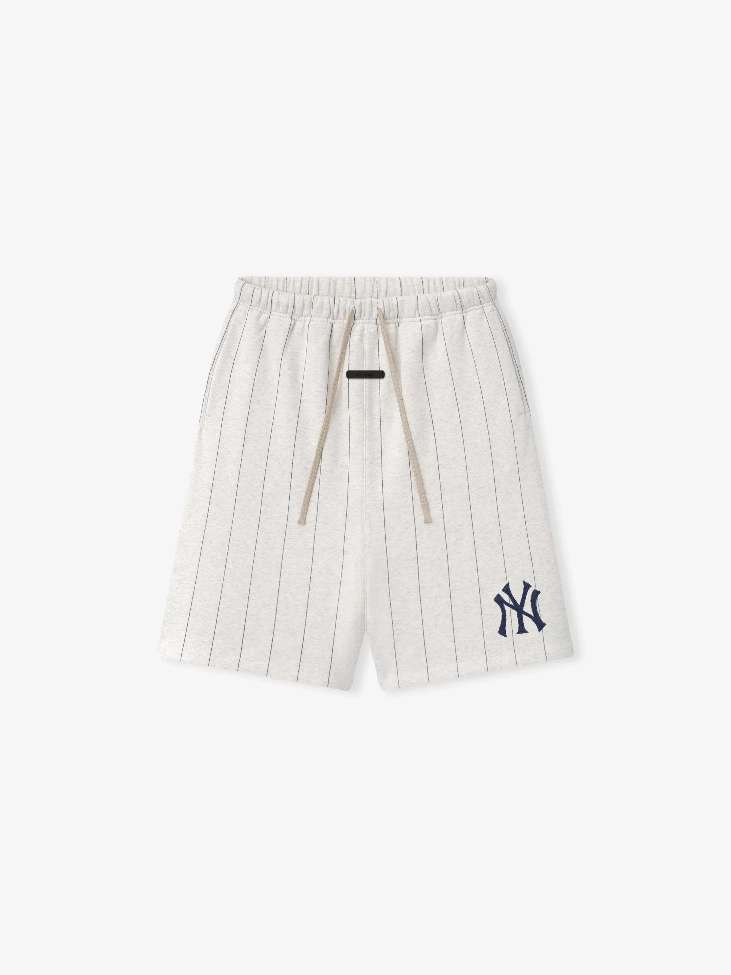 Essentials Yankees 90'S Sweatshort Oatmeal Heather W Dark Sapphire Pinstripes