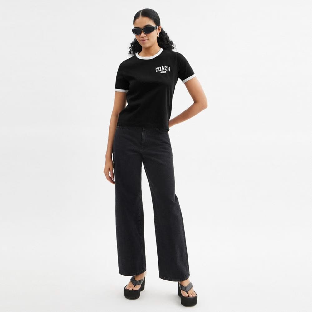 Coach Sporty Classic 70 S T-Shirt In Organic Cotton Black
