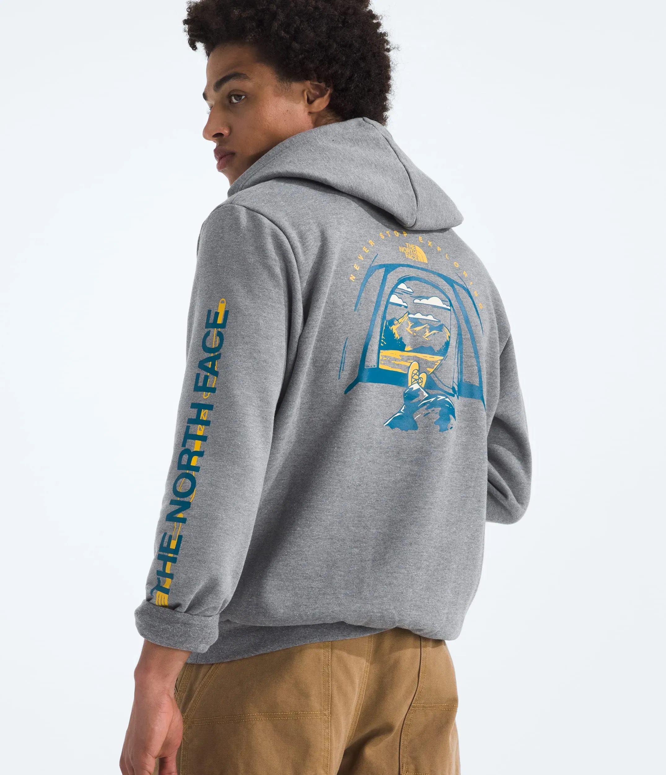 The North Face Men’s Evolution Tent Hoodie—Graphic TNF Mid Grey Heather