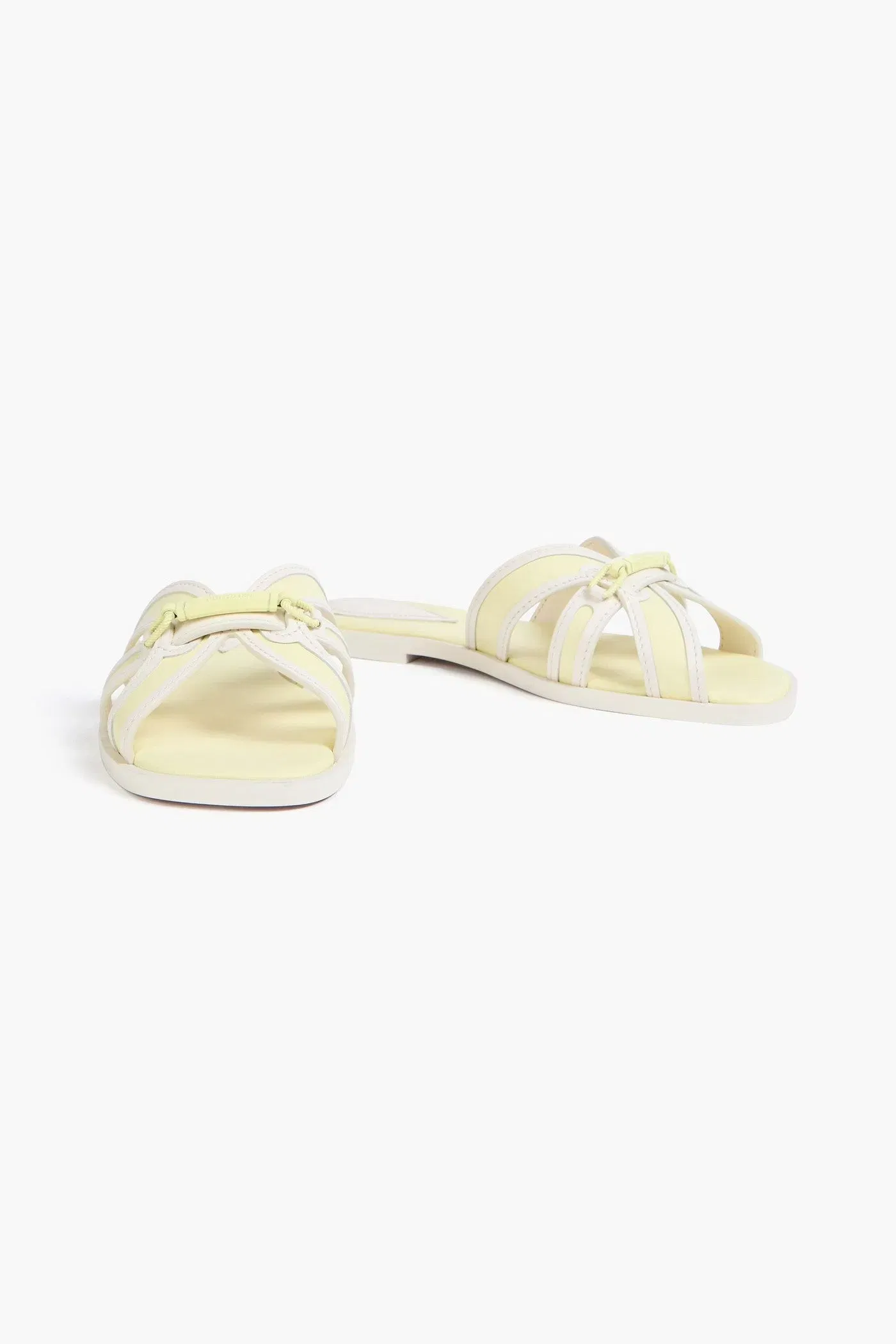 Zimmermann Embellished Leather Sandals Pastel Yellow Women's