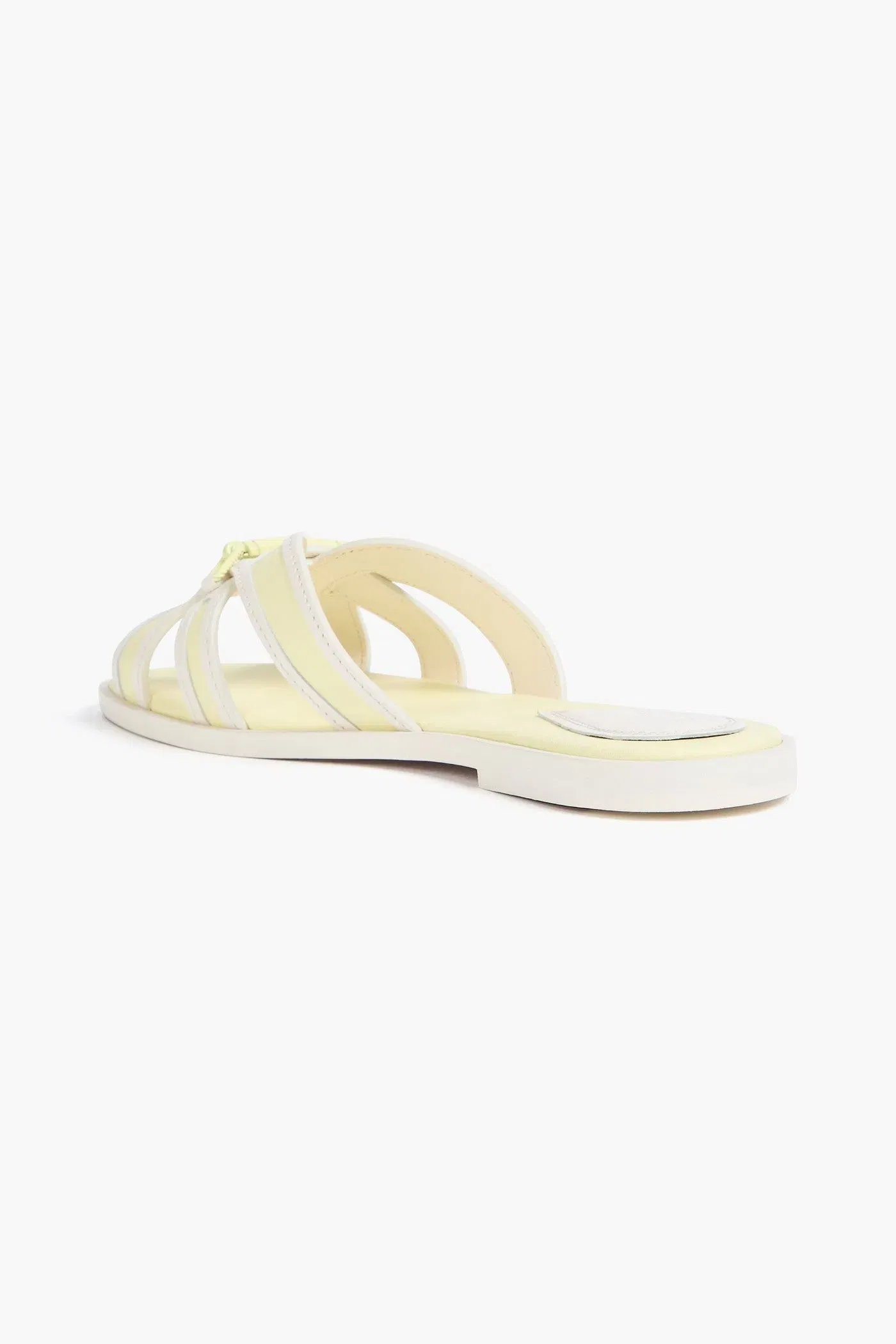 Zimmermann Embellished Leather Sandals Pastel Yellow Women's