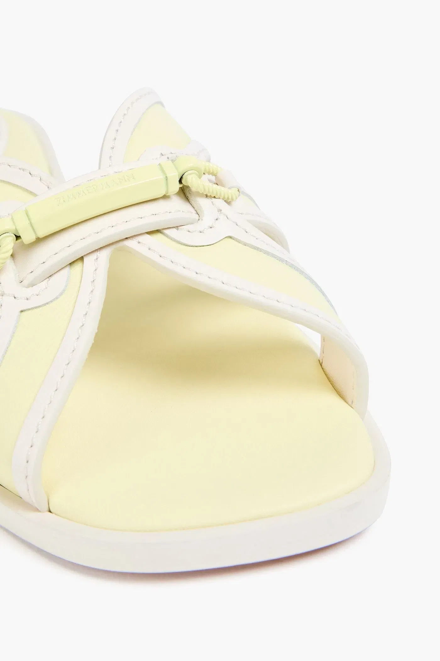 Zimmermann Embellished Leather Sandals Pastel Yellow Women's