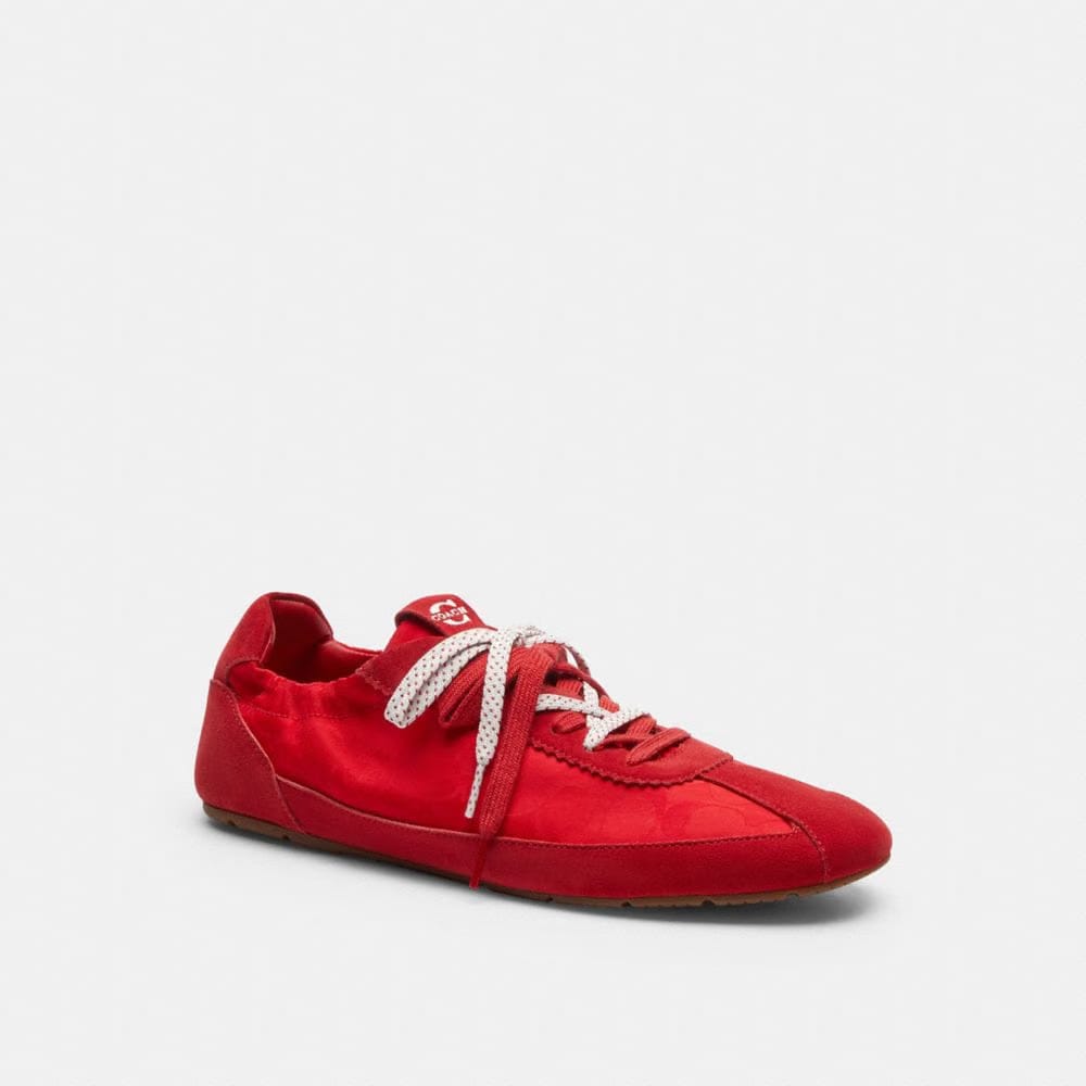 Men's Coach Soft Sneaker In Signature Nylon Poppy