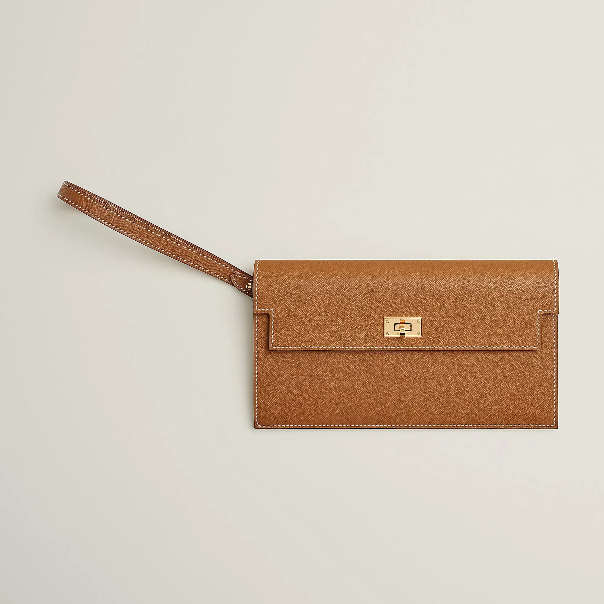 Hermes Kelly Pocket Long Wallet Gris Meyer