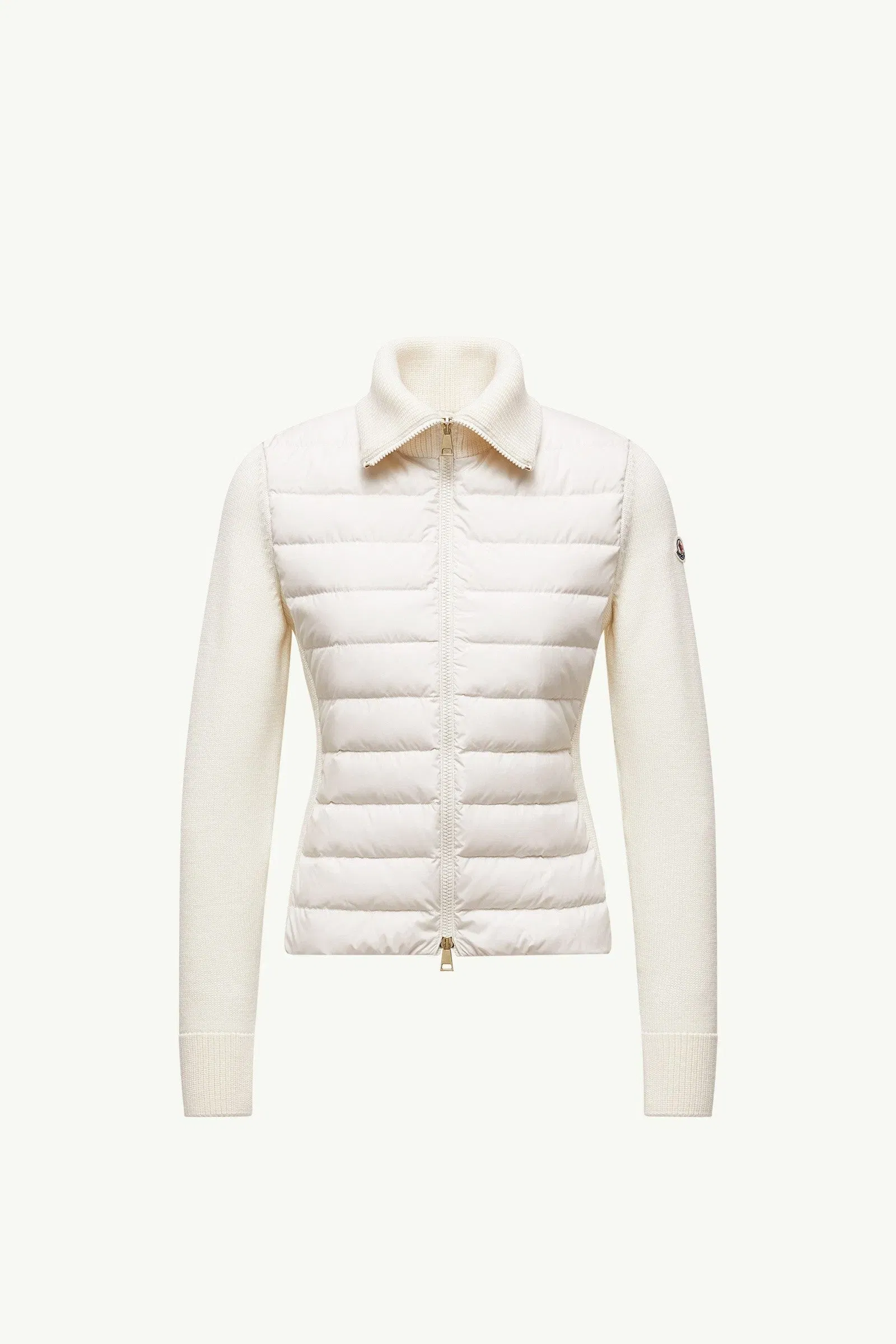 Moncler Padded Zip-Up Wool Cardigan White White