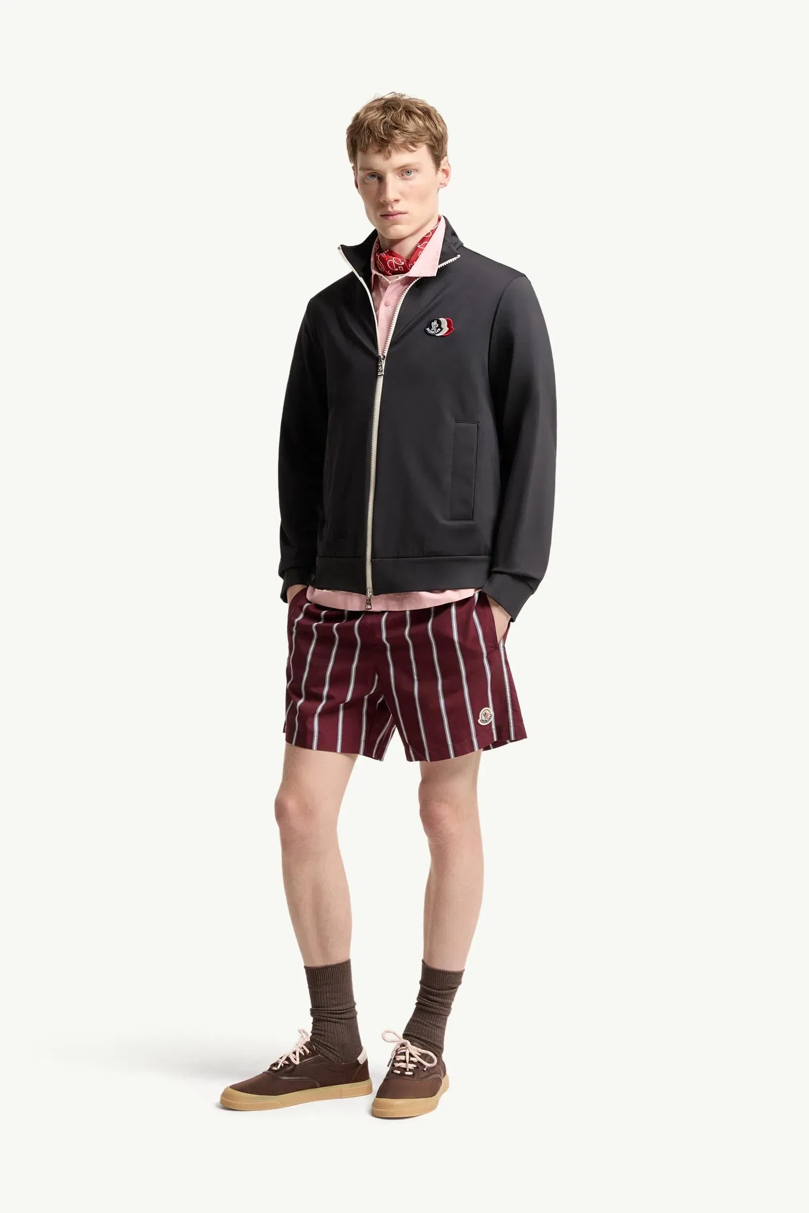 Moncler Tricolor Logo Zip-Up Sweatshirt Navy Blue Navy Blue