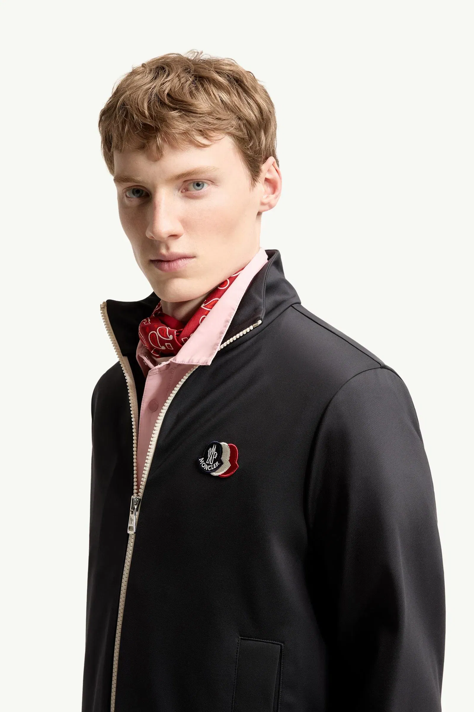 Moncler Tricolor Logo Zip-Up Sweatshirt Navy Blue Navy Blue