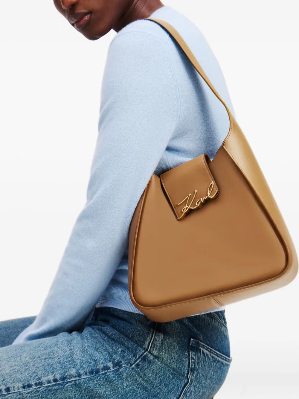 K/Signature flap shoulder bag