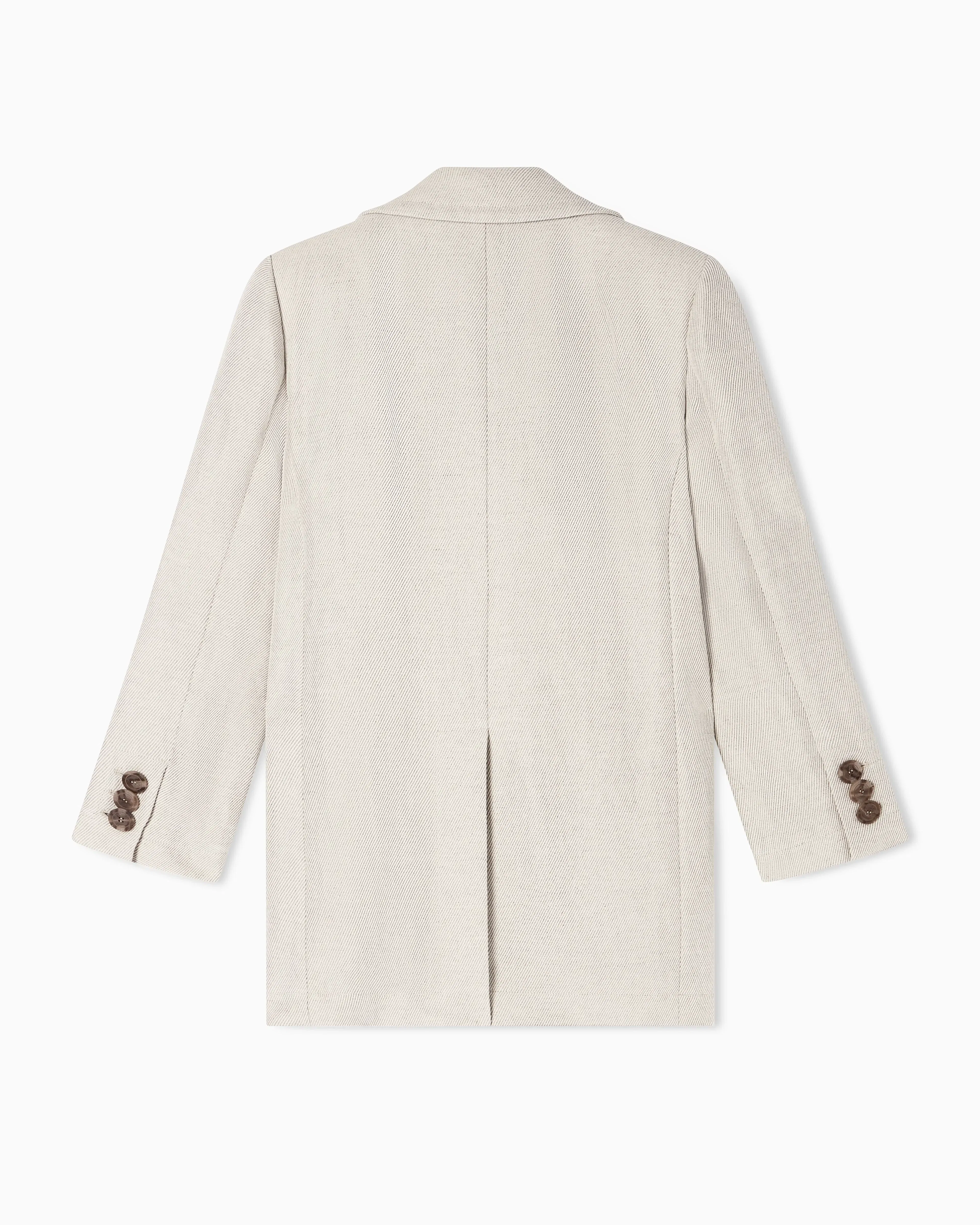 Emporio Armani Double-breasted pea coat in linen blend cavalry twill