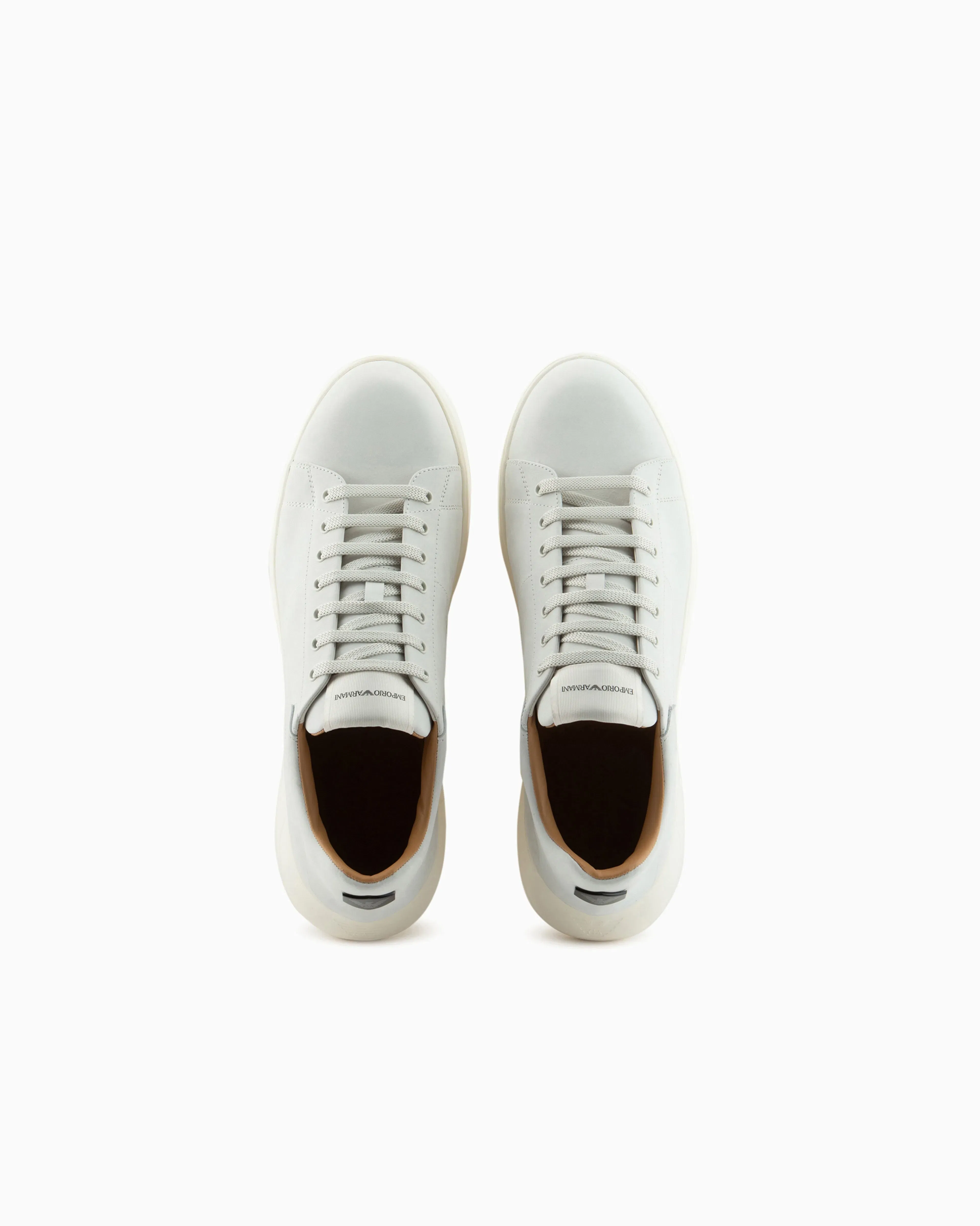 Emporio Armani Sneaker With Knurled Soles In Nubuck Leather Essential White