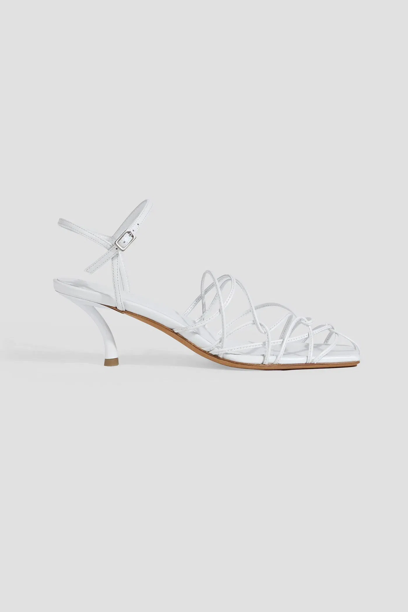 Tibi Betty Leather Sandals White Women's