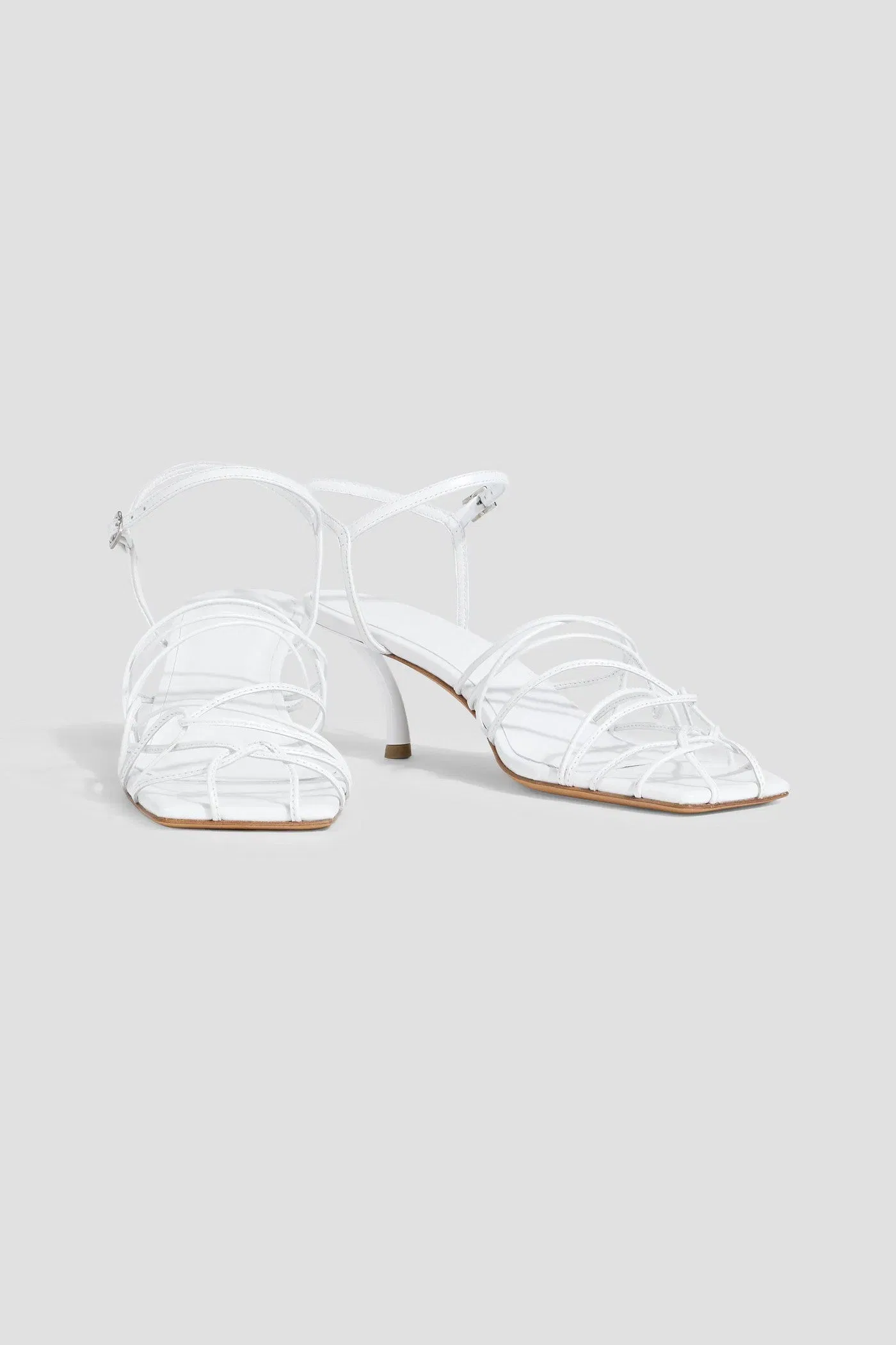 Tibi Betty Leather Sandals White Women's