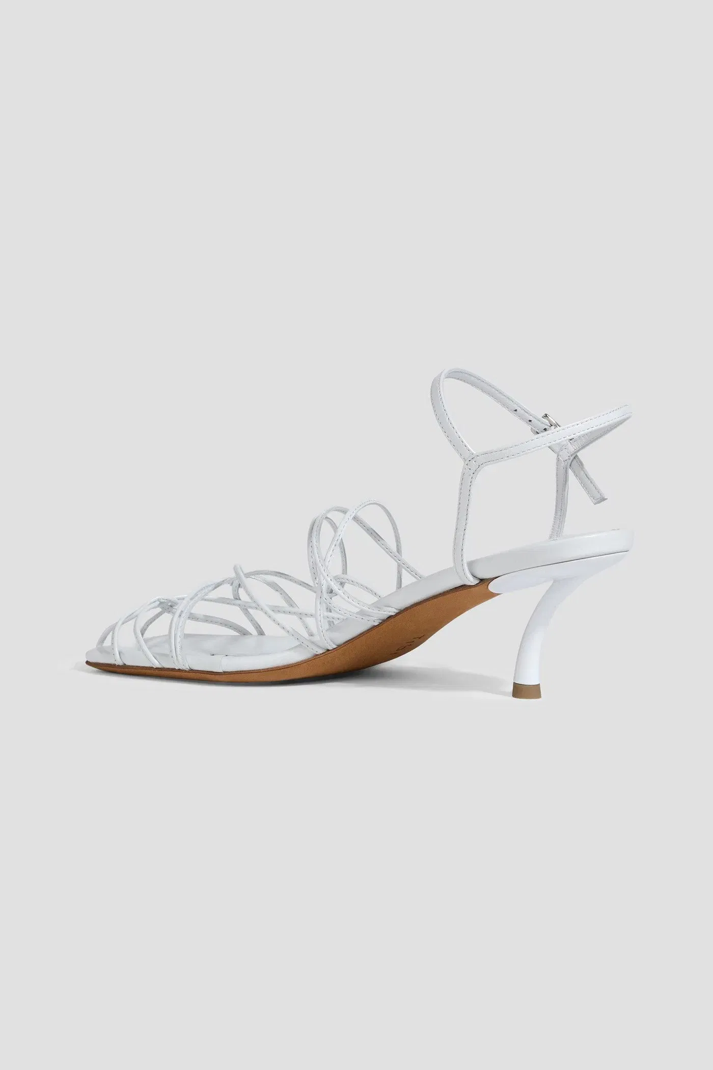 Tibi Betty Leather Sandals White Women's