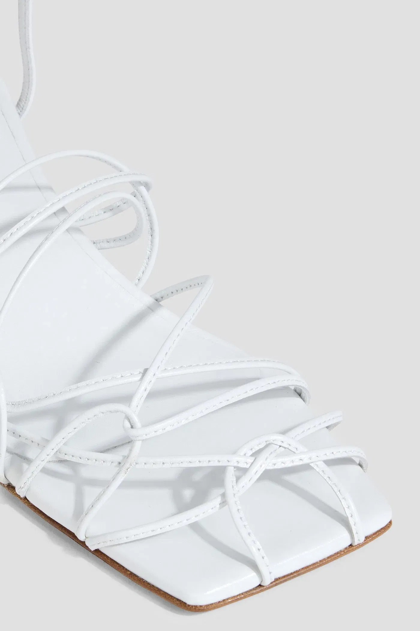 Tibi Betty Leather Sandals White Women's