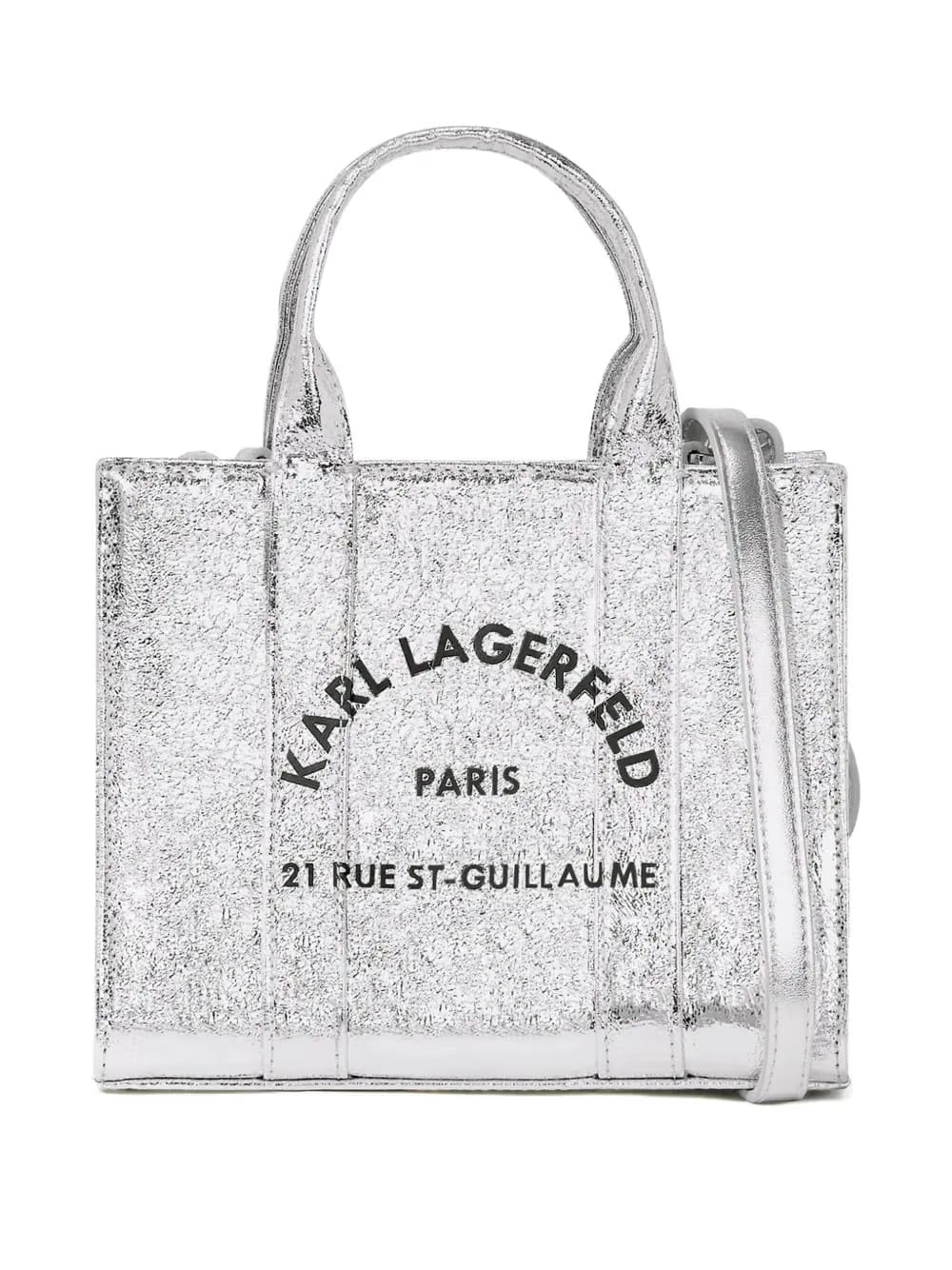 mini shiny wrinkle tote bag