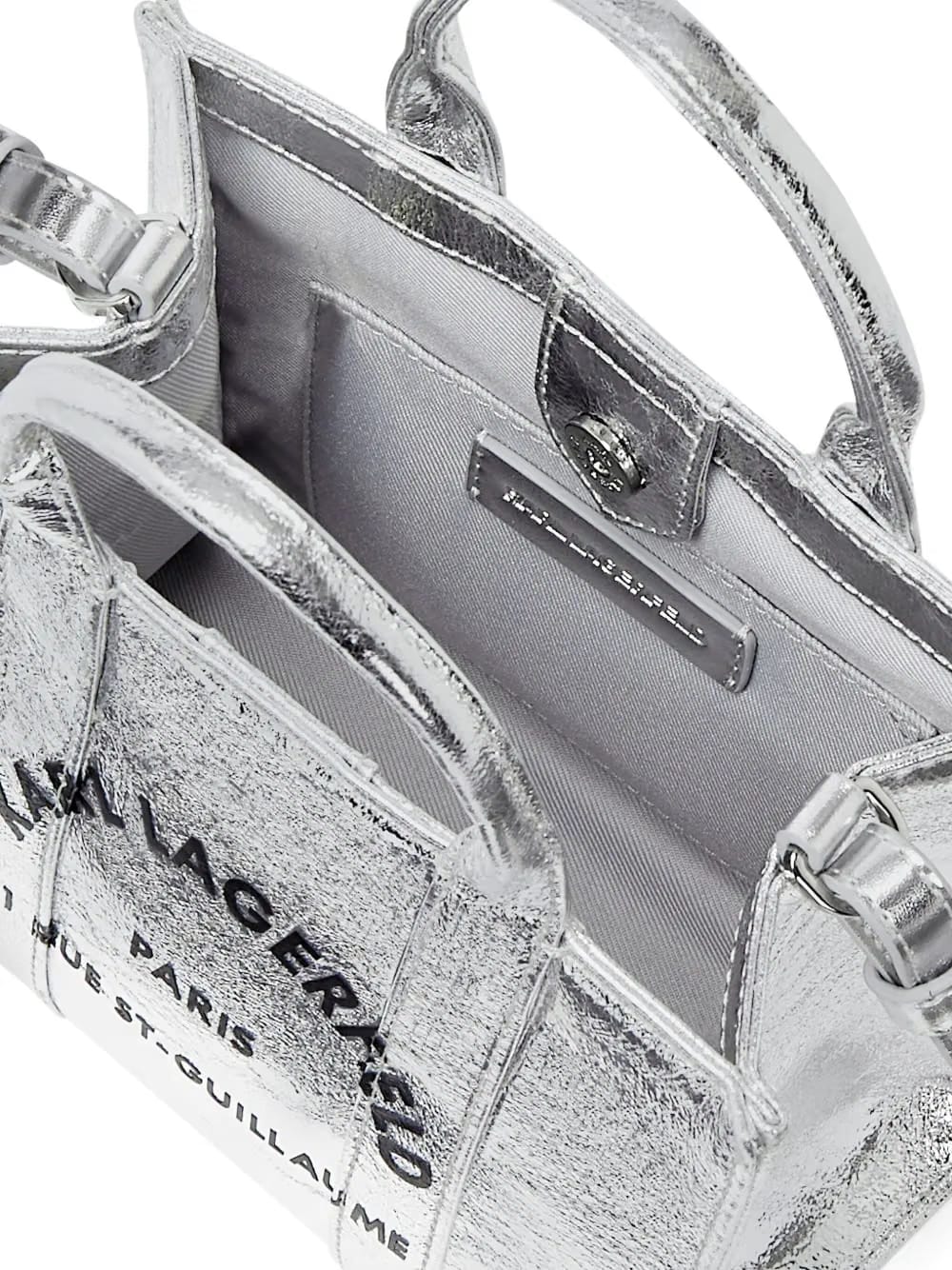 mini shiny wrinkle tote bag