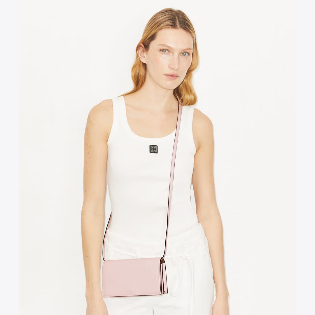 Tory Burch Perry Wallet Crossbody Rose