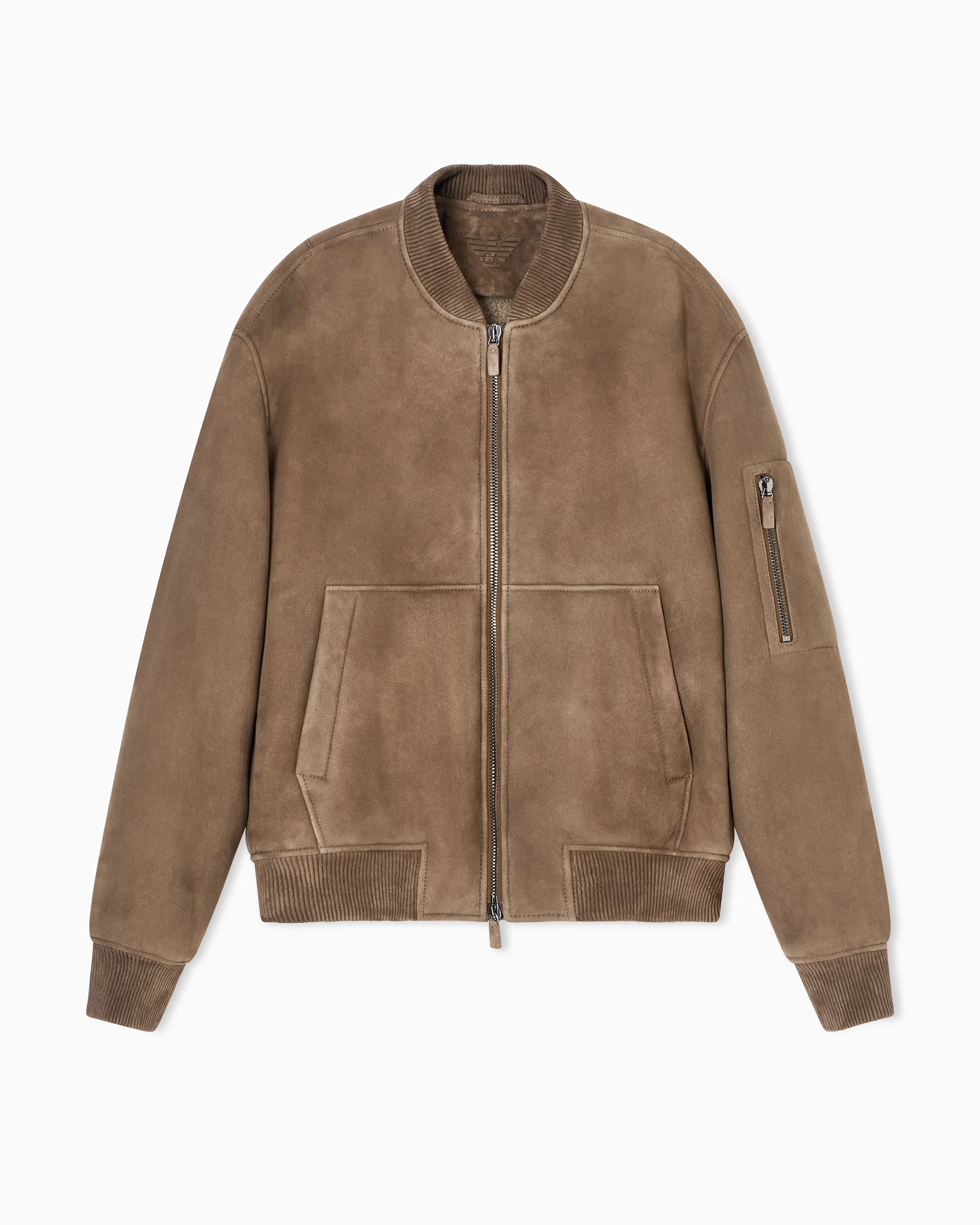 Emporio Armani Icon Merino lamb suede shearling blouson