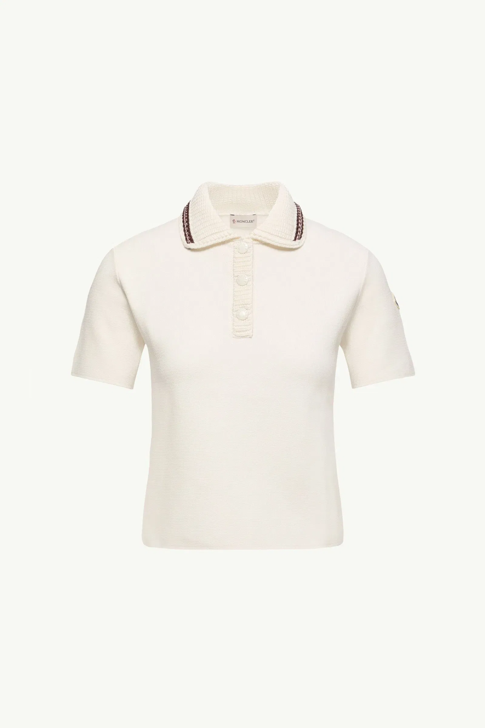 Moncler Cotton Knit Polo Shirt White White