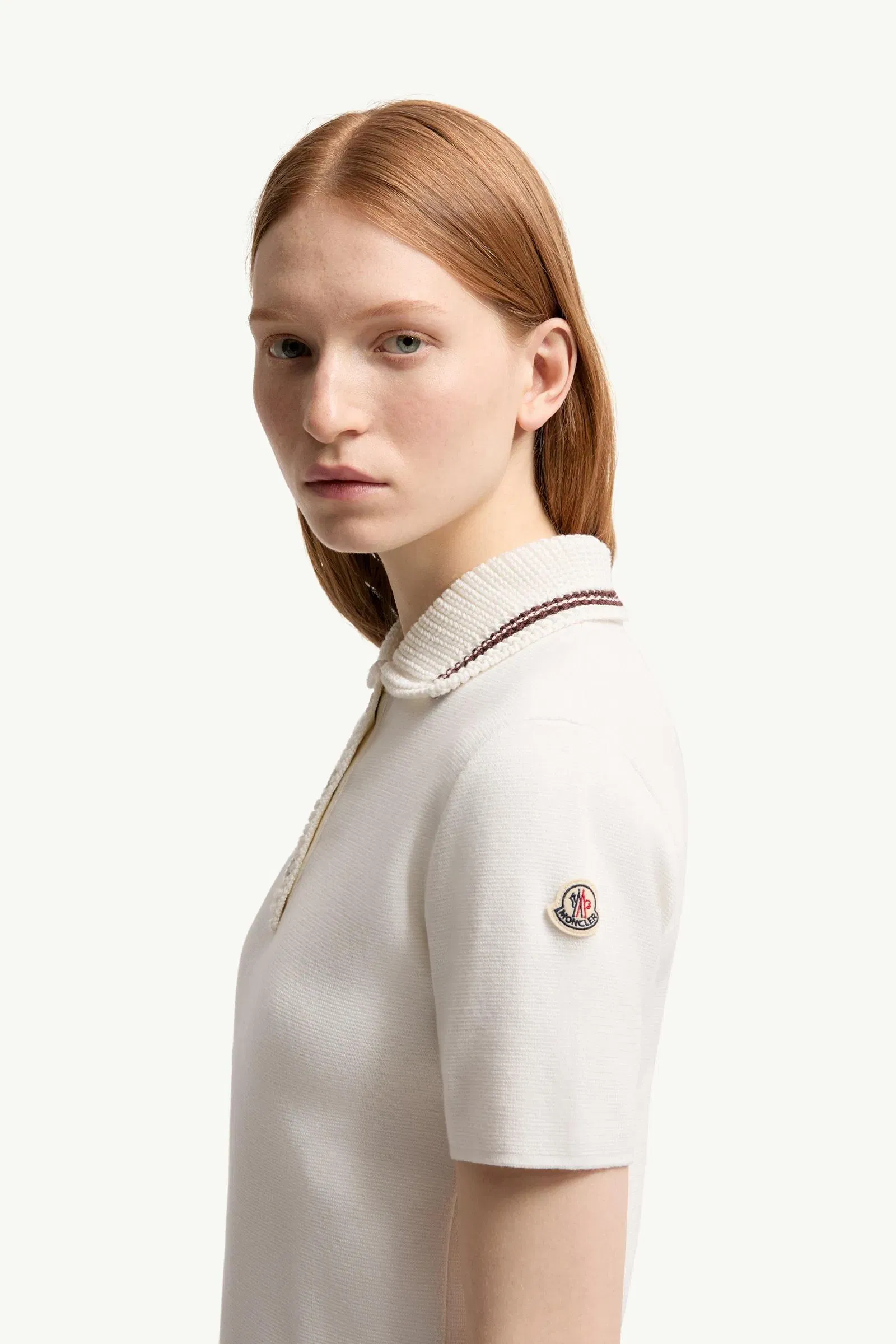 Moncler Cotton Knit Polo Shirt White White