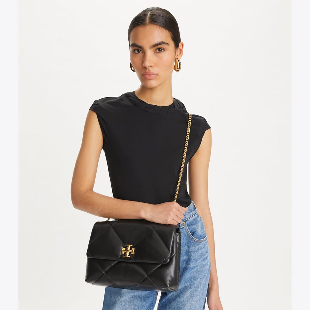 Tory Burch Kira Diamond Quilt Shoulder Bag Black