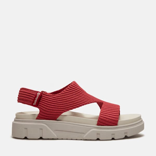 Timberland Greyfield Backstrap Sandal Red Knit Women'S