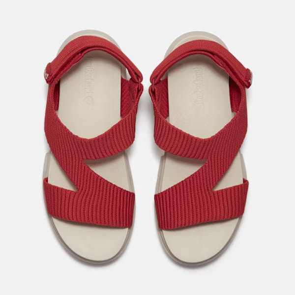 Timberland Greyfield Backstrap Sandal Red Knit Women'S