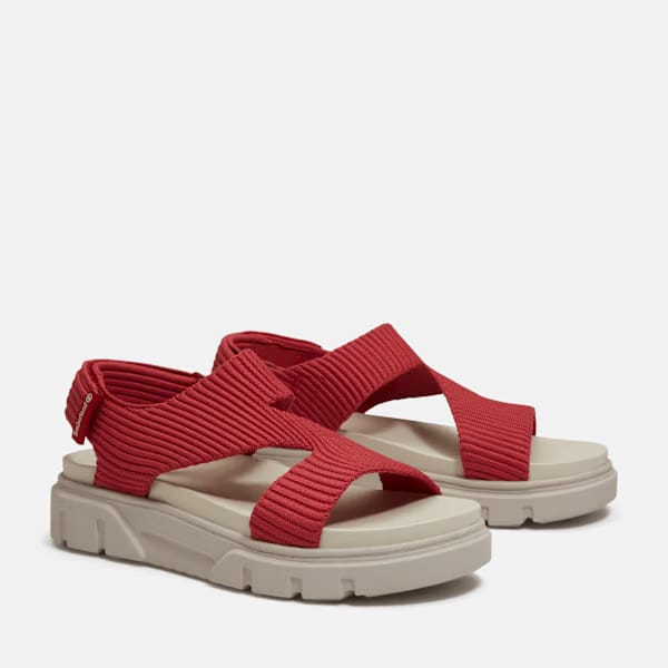 Timberland Greyfield Backstrap Sandal Red Knit Women'S