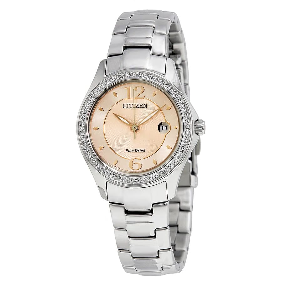 Citizen Silhouette Crystal Eco-Drive Pink Dial Diamond Women's Watch
