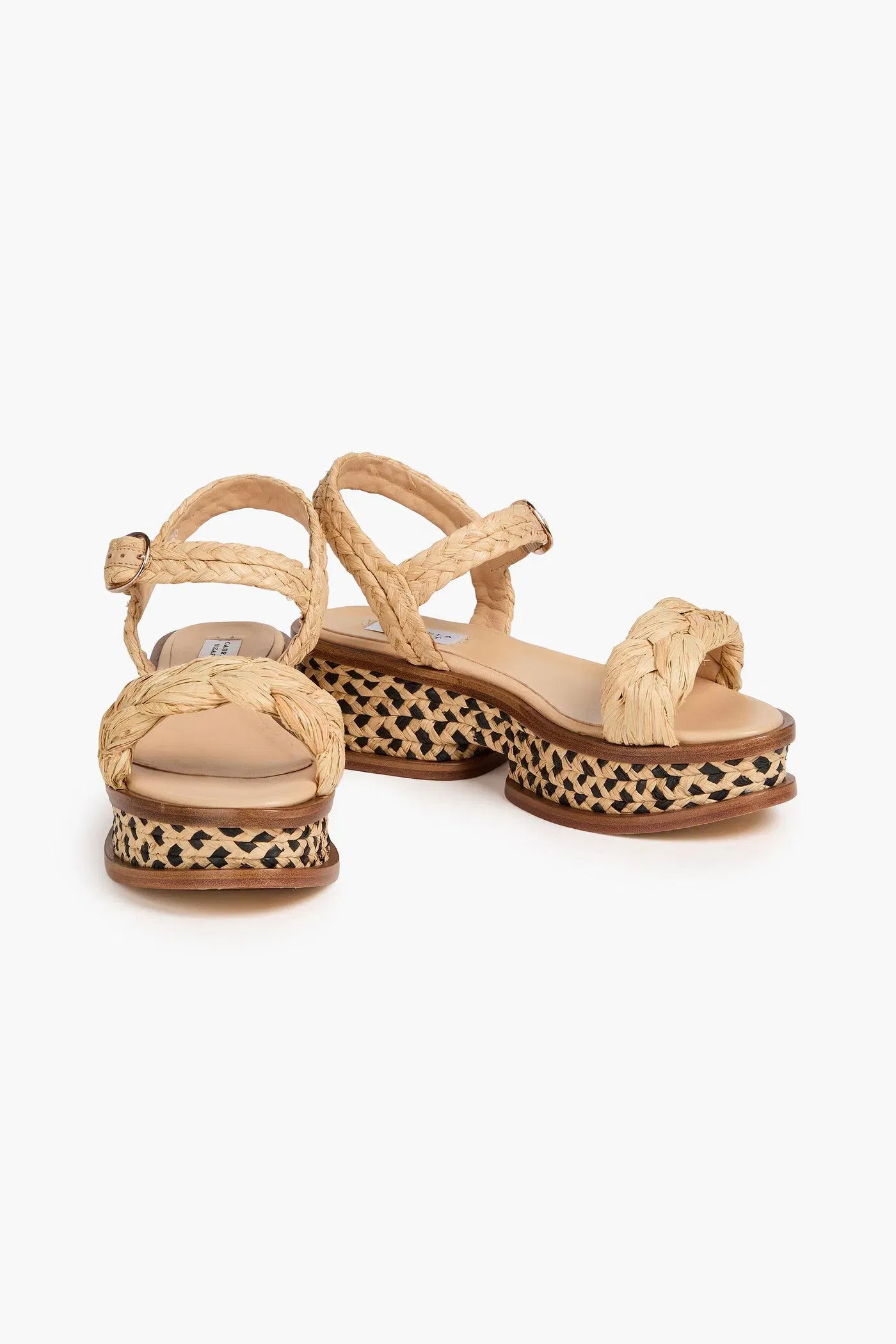 Gabriela Hearst Michael Raffia Platform Sandals Beige Women's