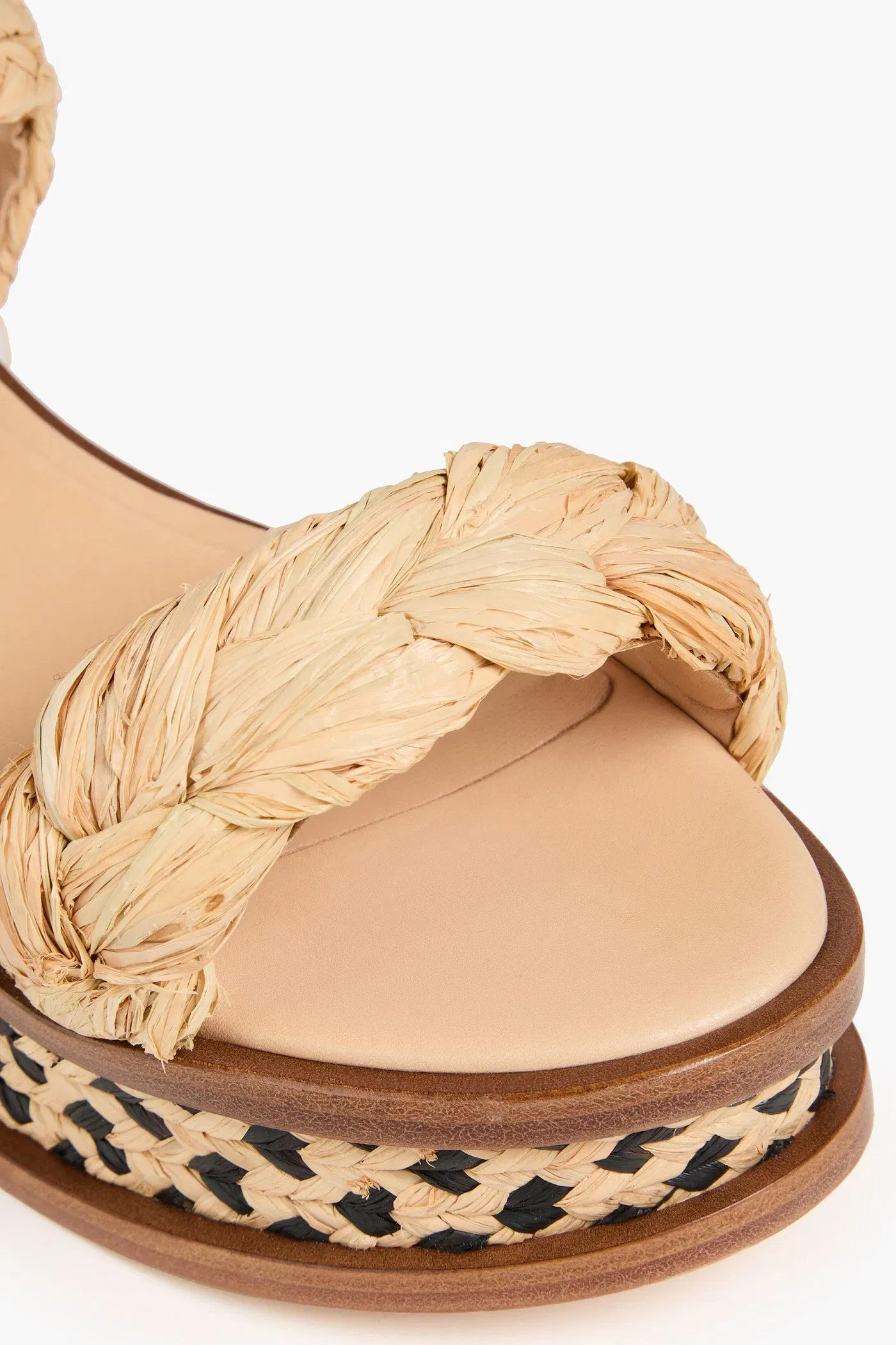 Gabriela Hearst Michael Raffia Platform Sandals Beige Women's