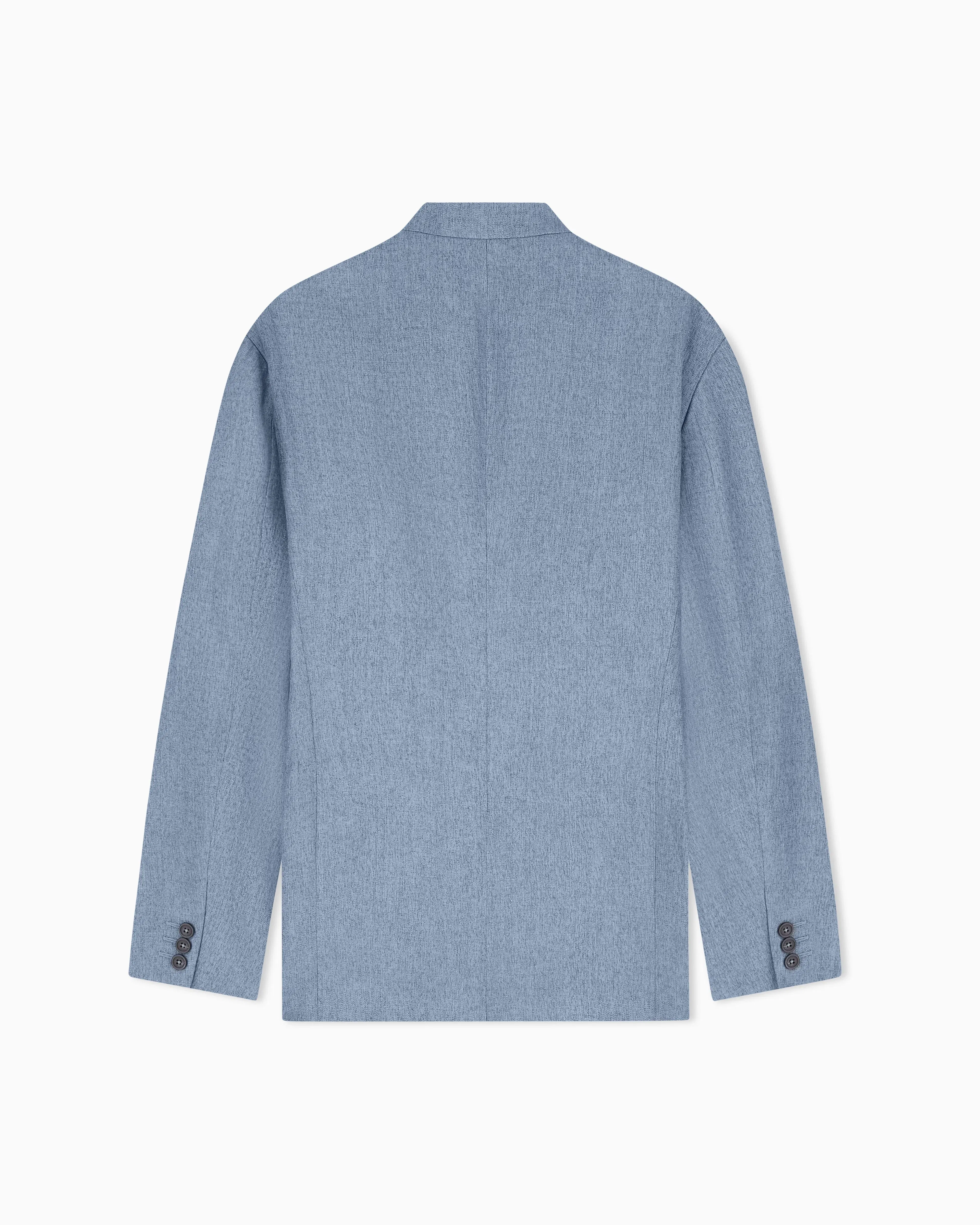 Emporio Armani Icon jacket with diagonal fastening in textured mouliné linen satin
