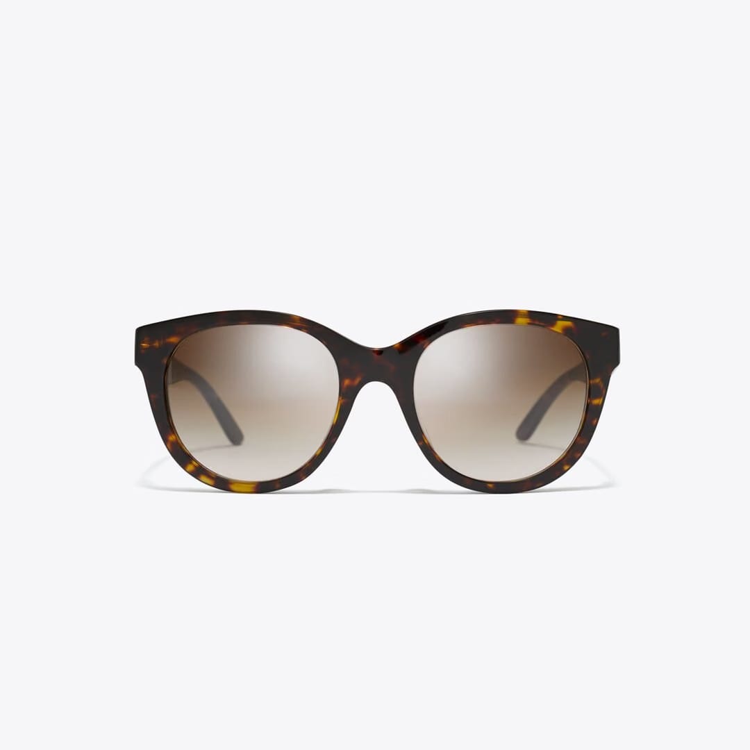 Tory Burch Miller Round DARK TORTOISE/ SOLID BROWN
