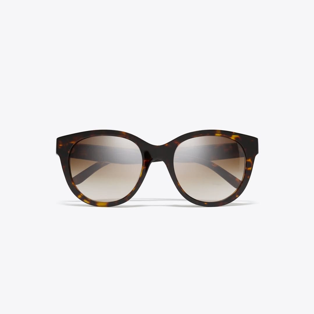 Tory Burch Miller Round DARK TORTOISE/ SOLID BROWN
