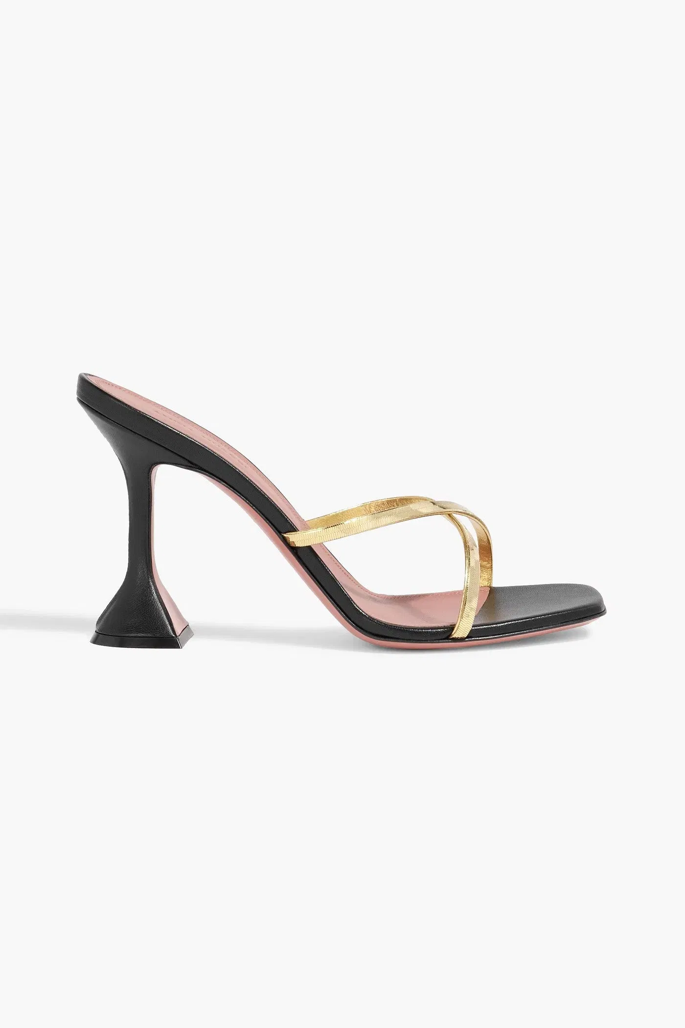 Amina Muaddi Henson Embellished Leather Mules Black Women's