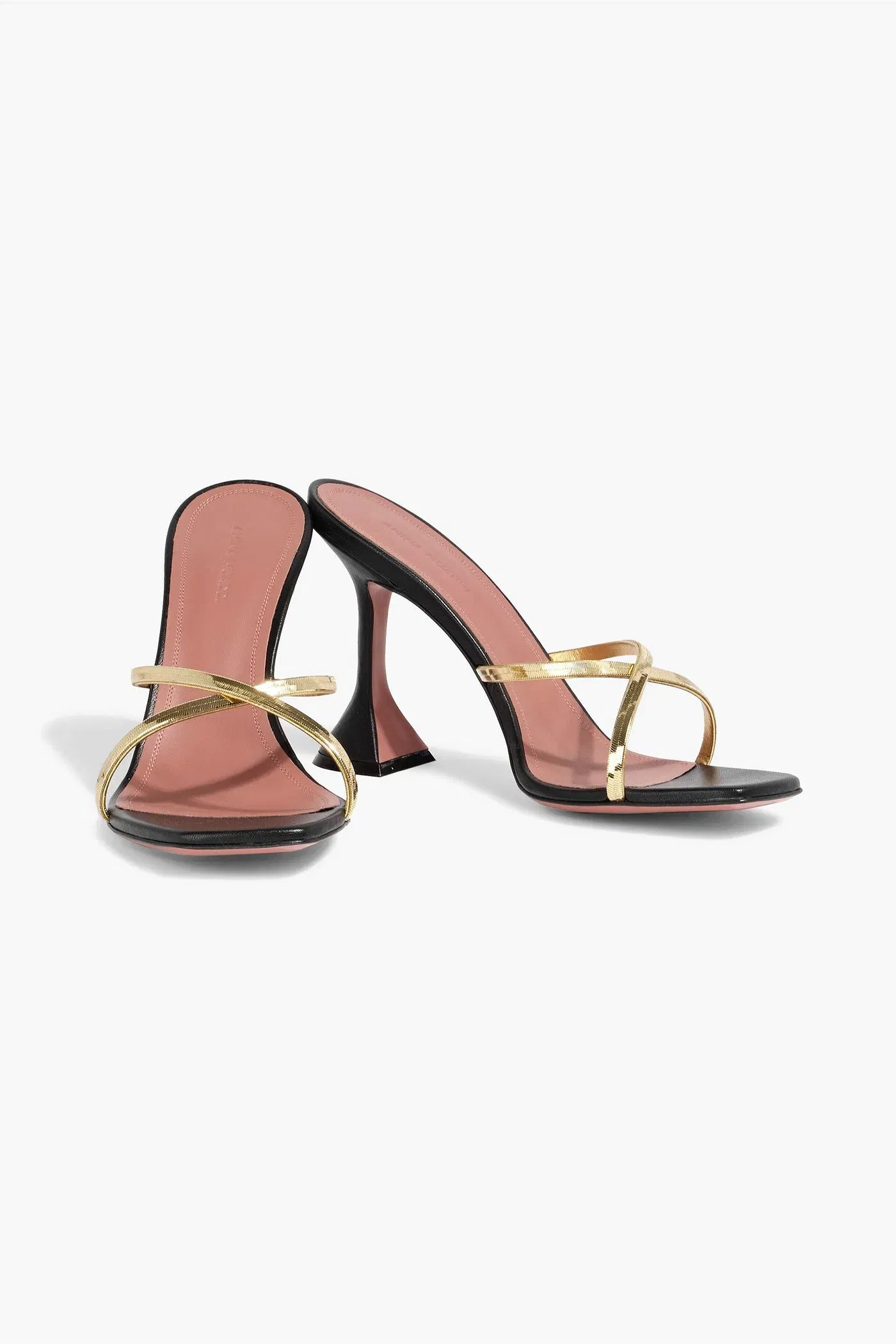 Amina Muaddi Henson Embellished Leather Mules Black Women's