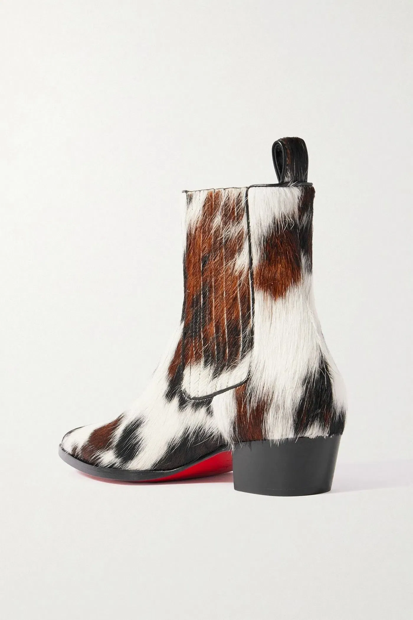 Christian Louboutin Cheliviss Calf Hair Chelsea Boots Animal Print Women's