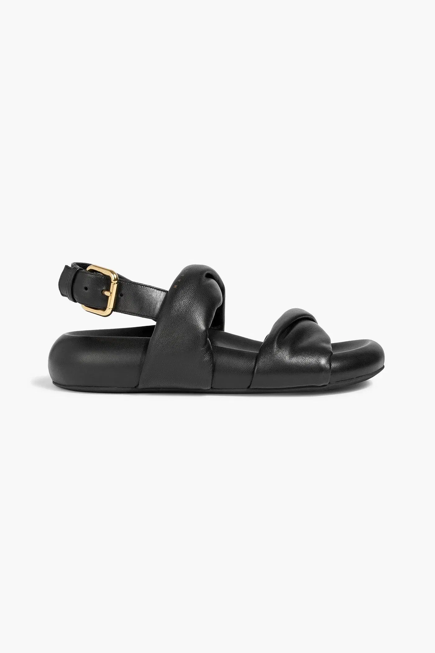 Marni Twisted Padded Leather Slingback Sandals Black Women's