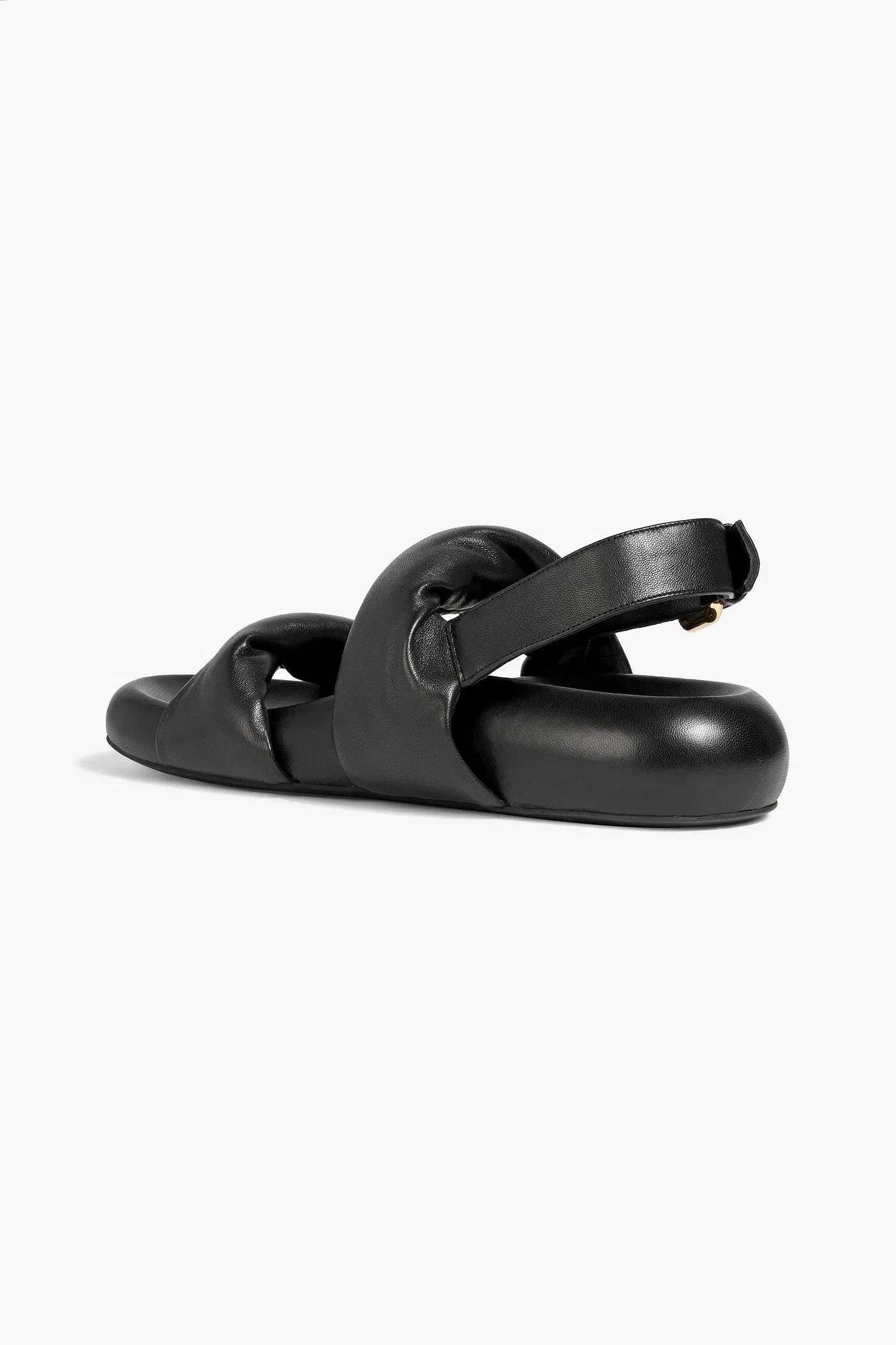 Marni Twisted Padded Leather Slingback Sandals Black Women's