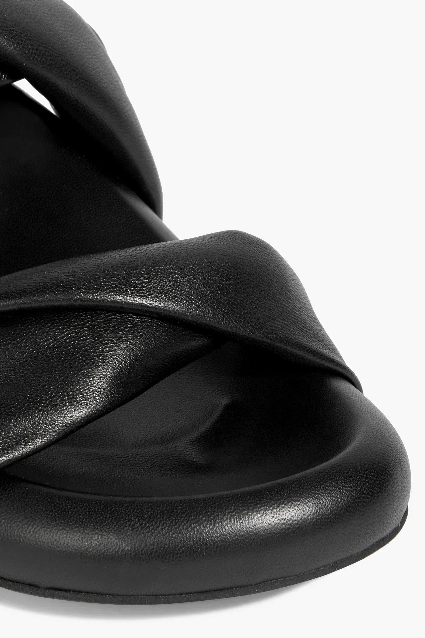 Marni Twisted Padded Leather Slingback Sandals Black Women's