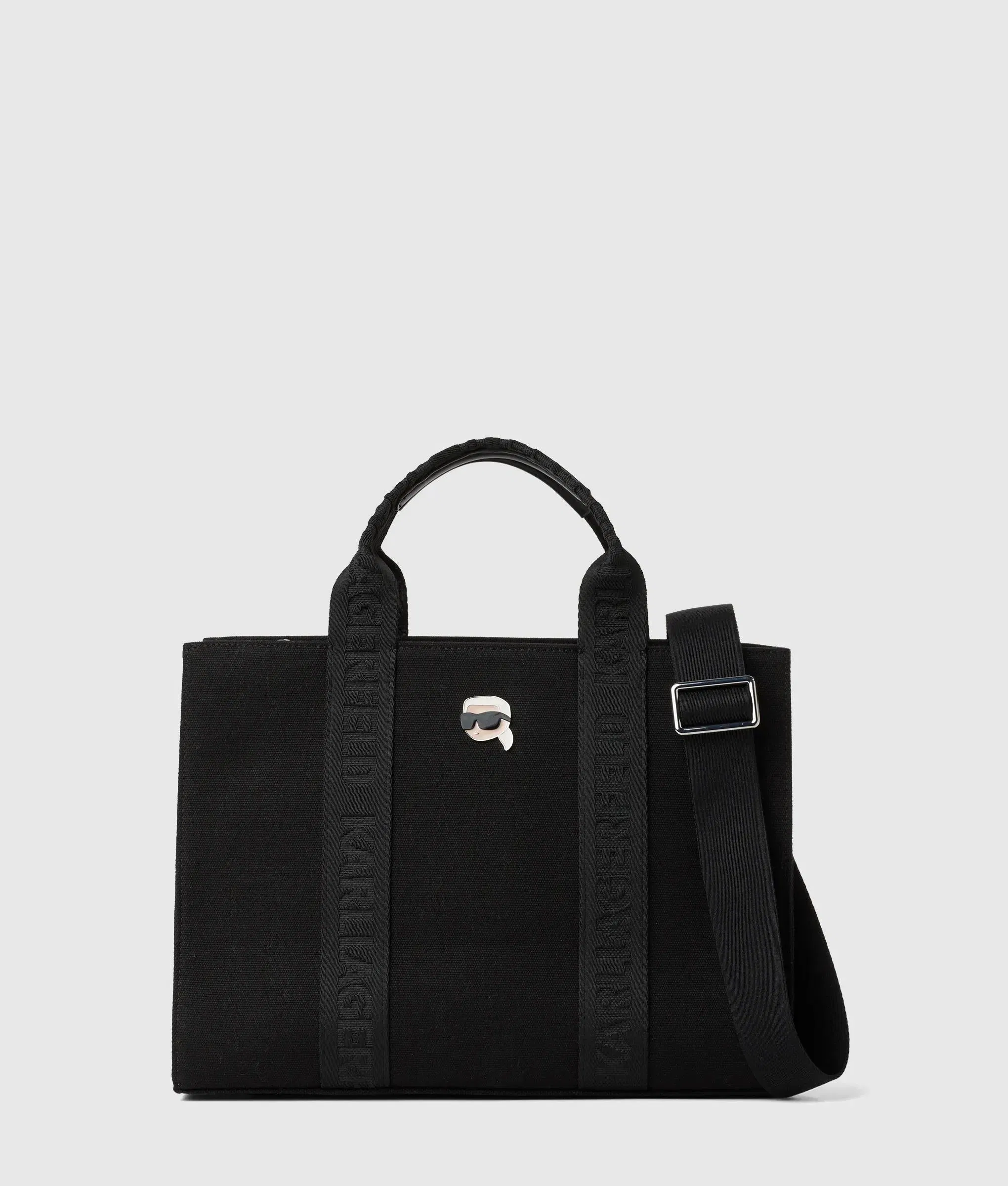 Karl Lagerfeld Ikon Pin Square Tote Bag Black