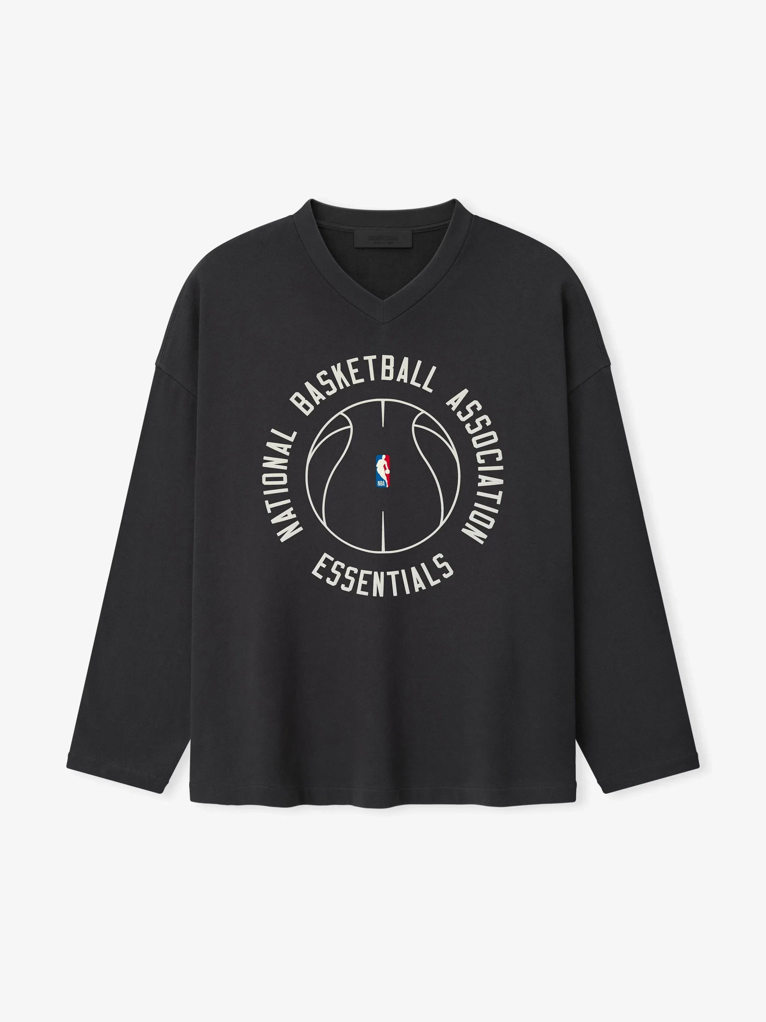 Essentials Nba X Barkley Hendricks Long Sleeve V-Neck Tee Faded Black