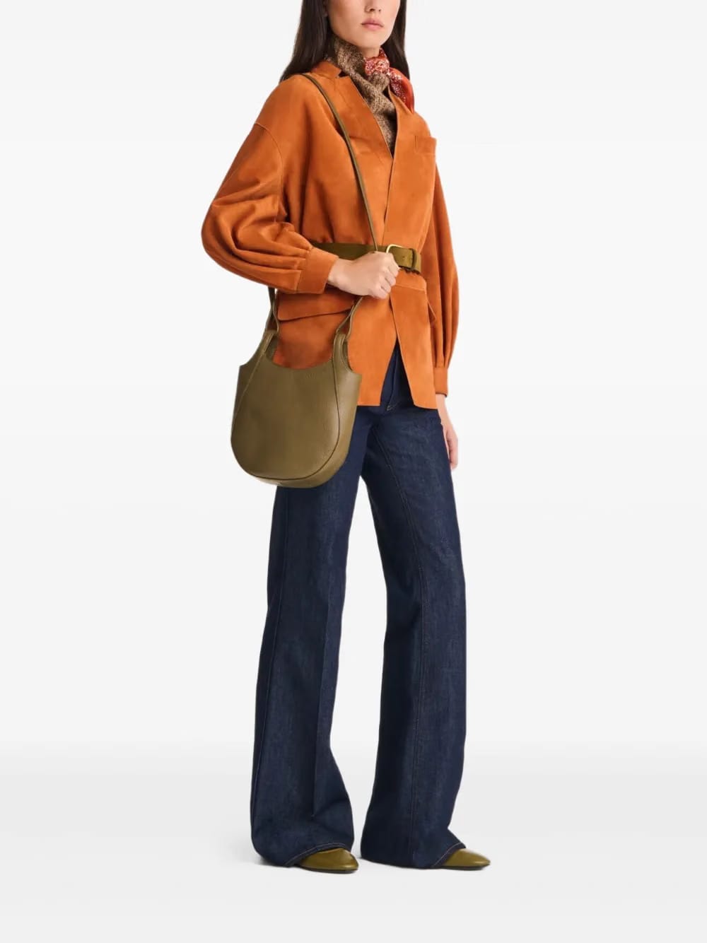 small Le Foulonné grained leather cross body bag