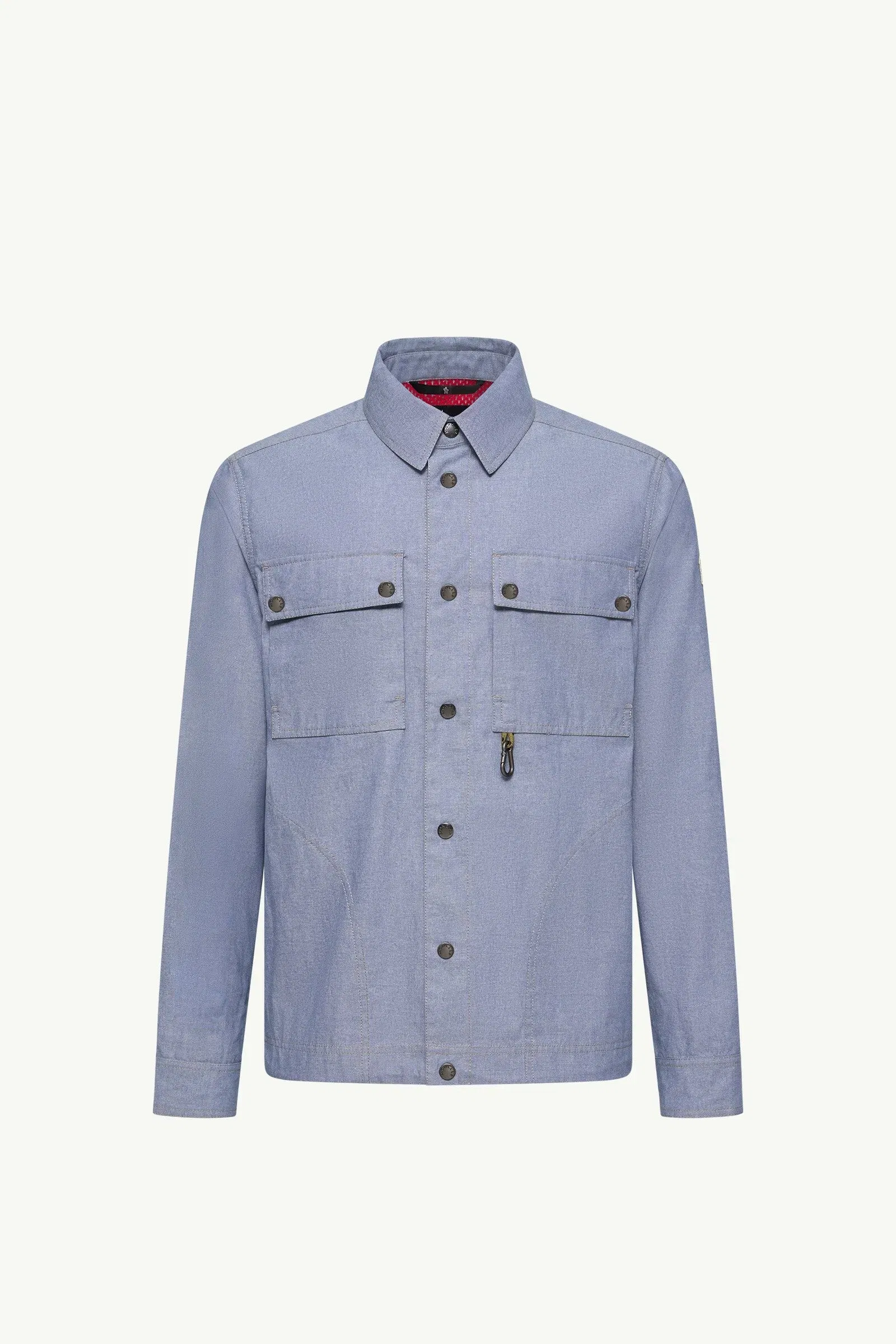 Moncler Chambray Long Sleeve Shirt Powder Blue Powder Blue