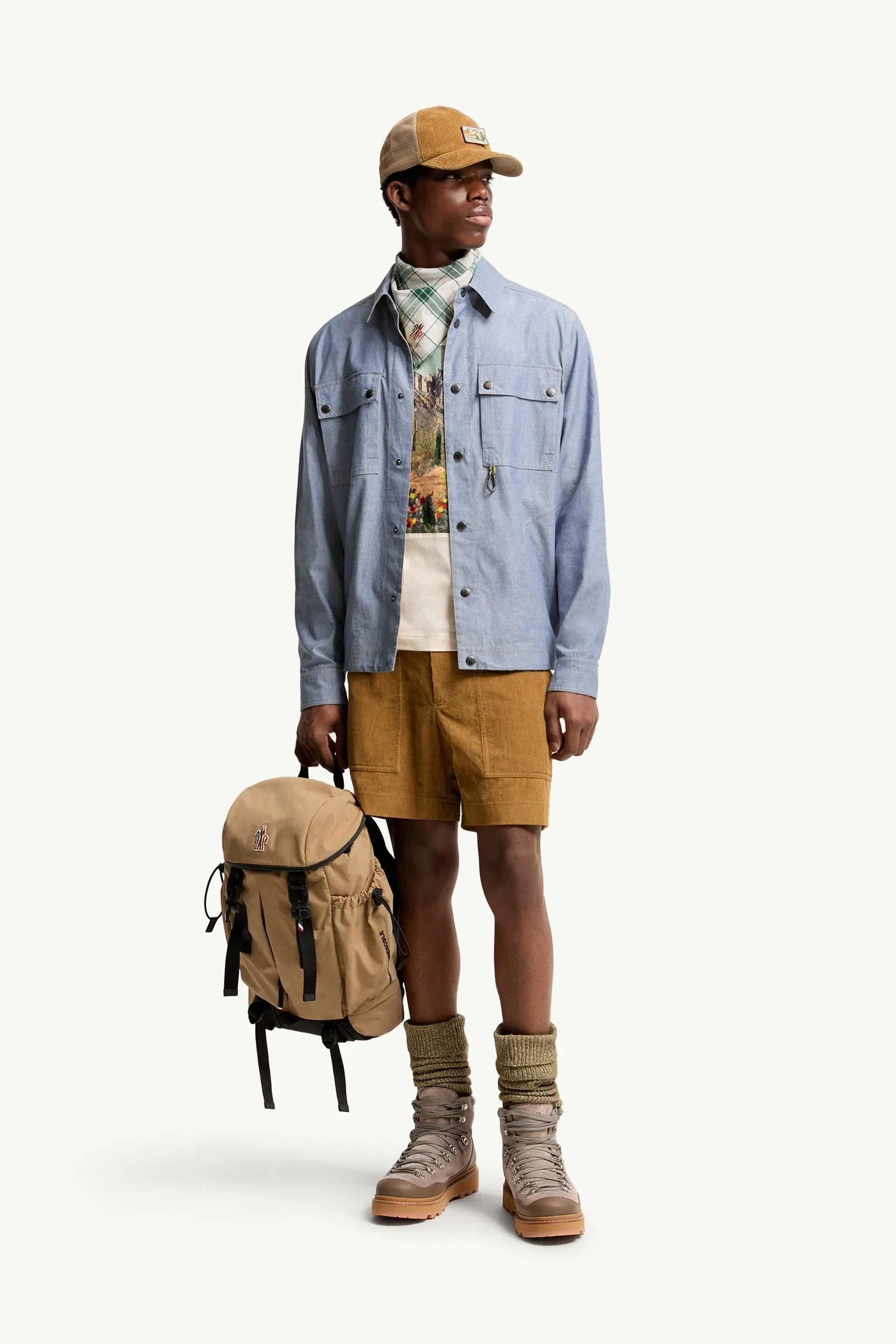 Moncler Chambray Long Sleeve Shirt Powder Blue Powder Blue