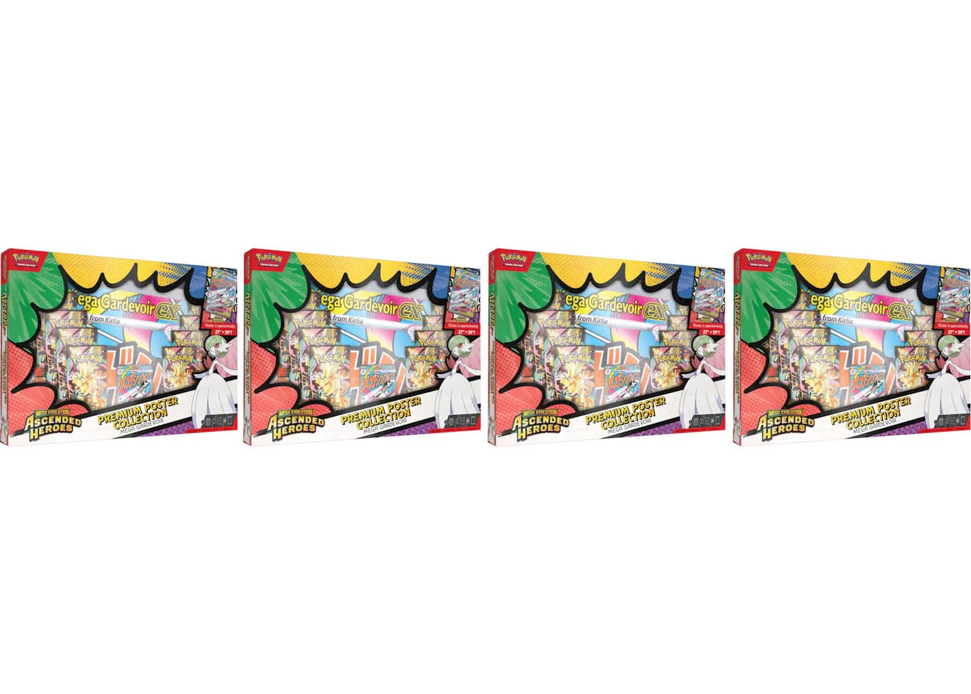 2026 Pokemon Mega Evolution Ascended Heroes Mega Gardevoir Premium Poster Collection 4X Lot