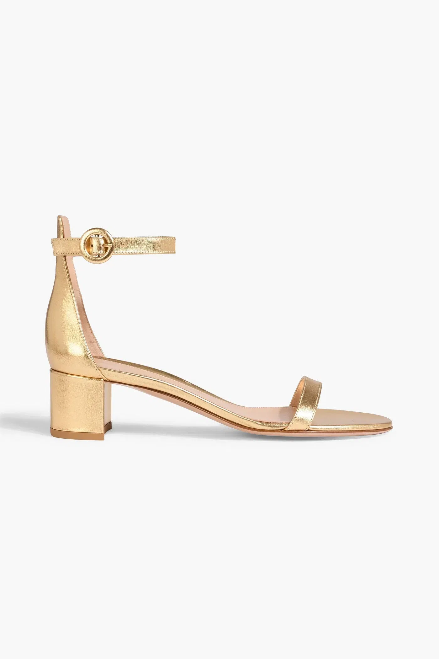 Gianvito Rossi Gaeta 45 Metallic Leather Sandals Gold Women's