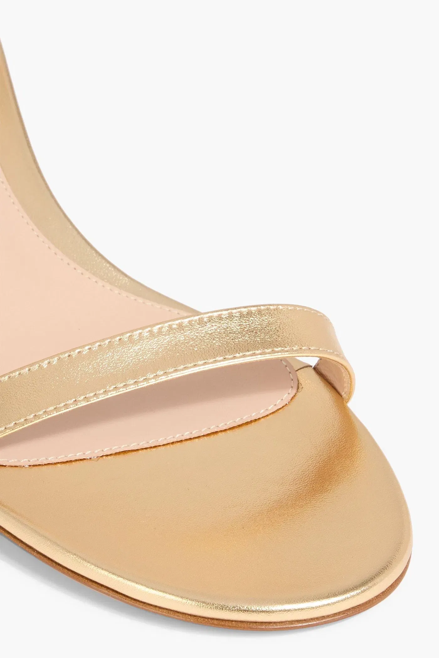 Gianvito Rossi Gaeta 45 Metallic Leather Sandals Gold Women's
