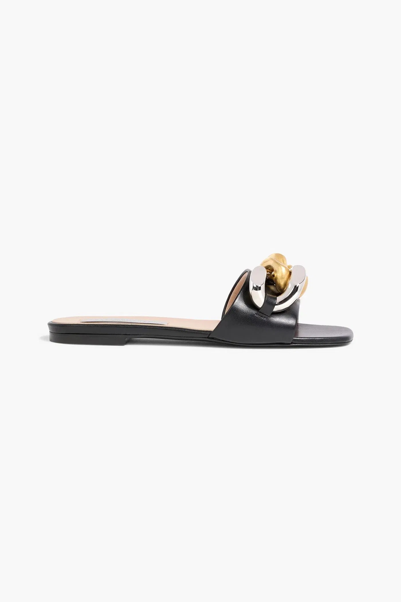 Stella Mccartney Falabella Chain-Embellished Slides Black Women's