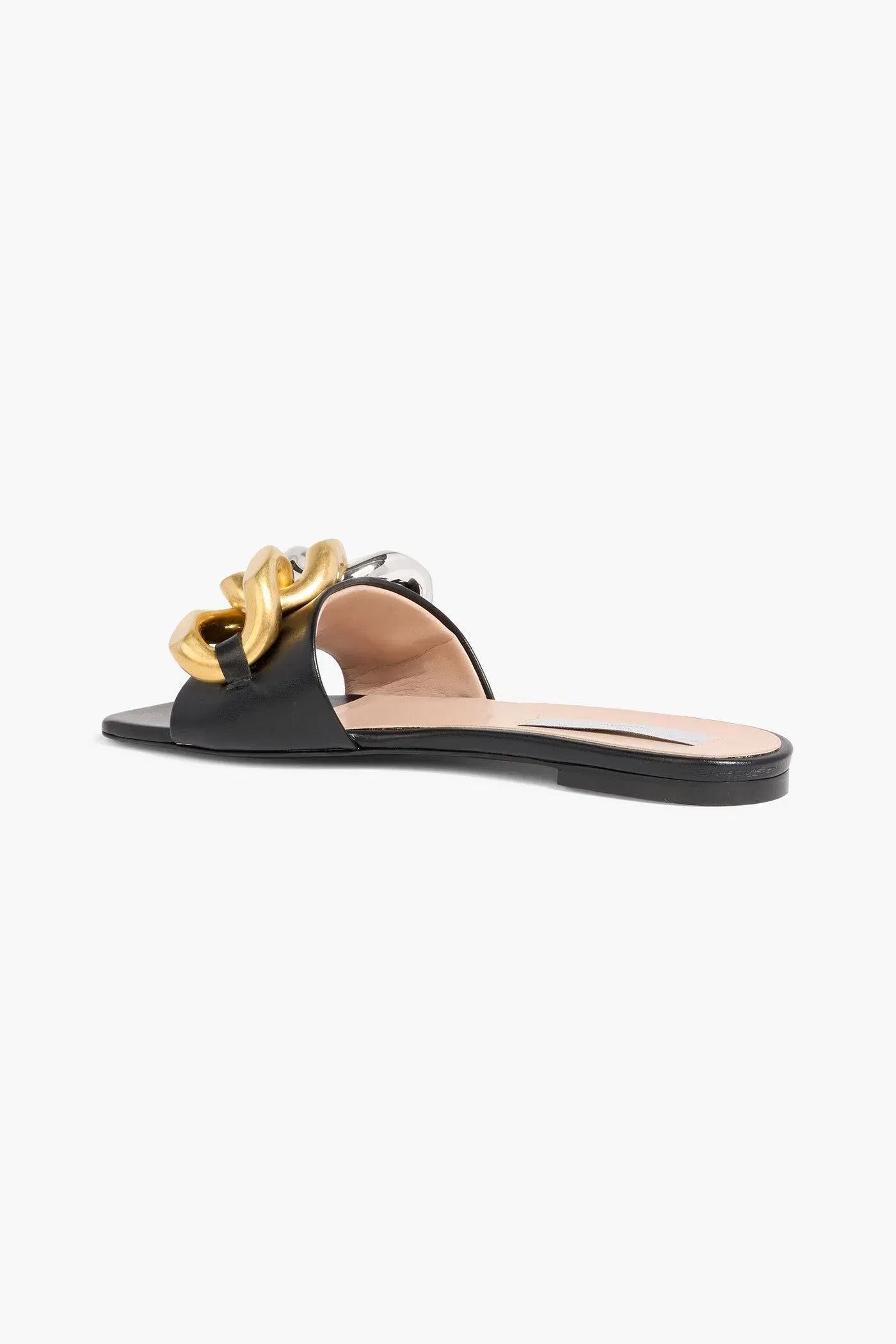Stella Mccartney Falabella Chain-Embellished Slides Black Women's
